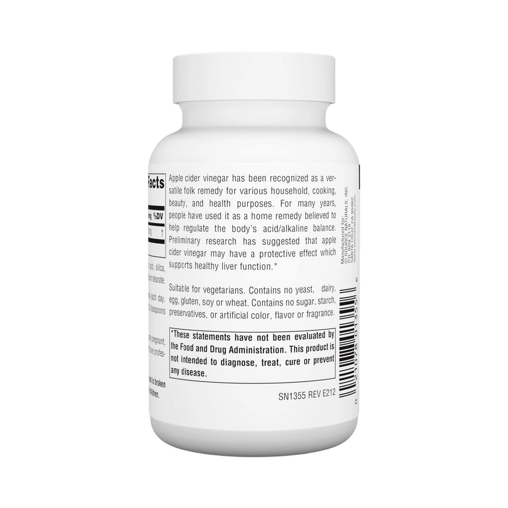 Source Naturals, Apple Cider Vinegar, 500 Mg, 90 Tablets