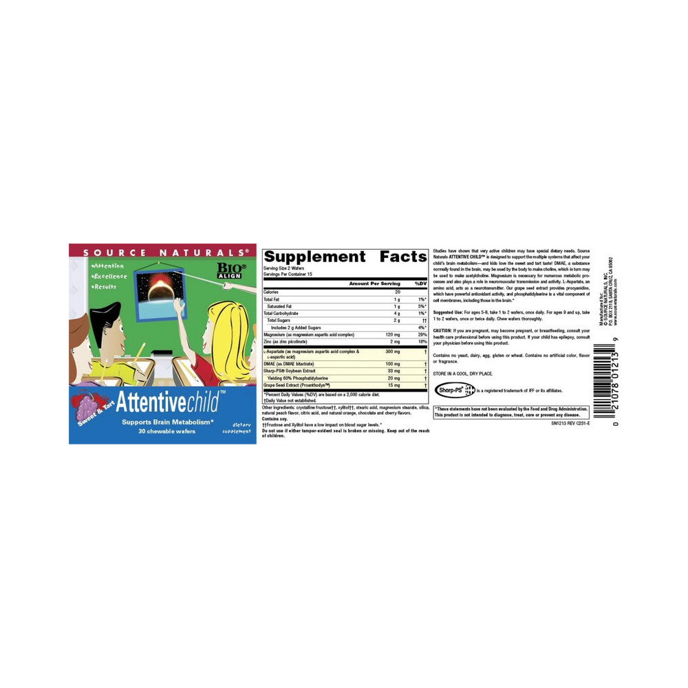 Source Naturals, Attentive Child, 30 Fruit Wafers