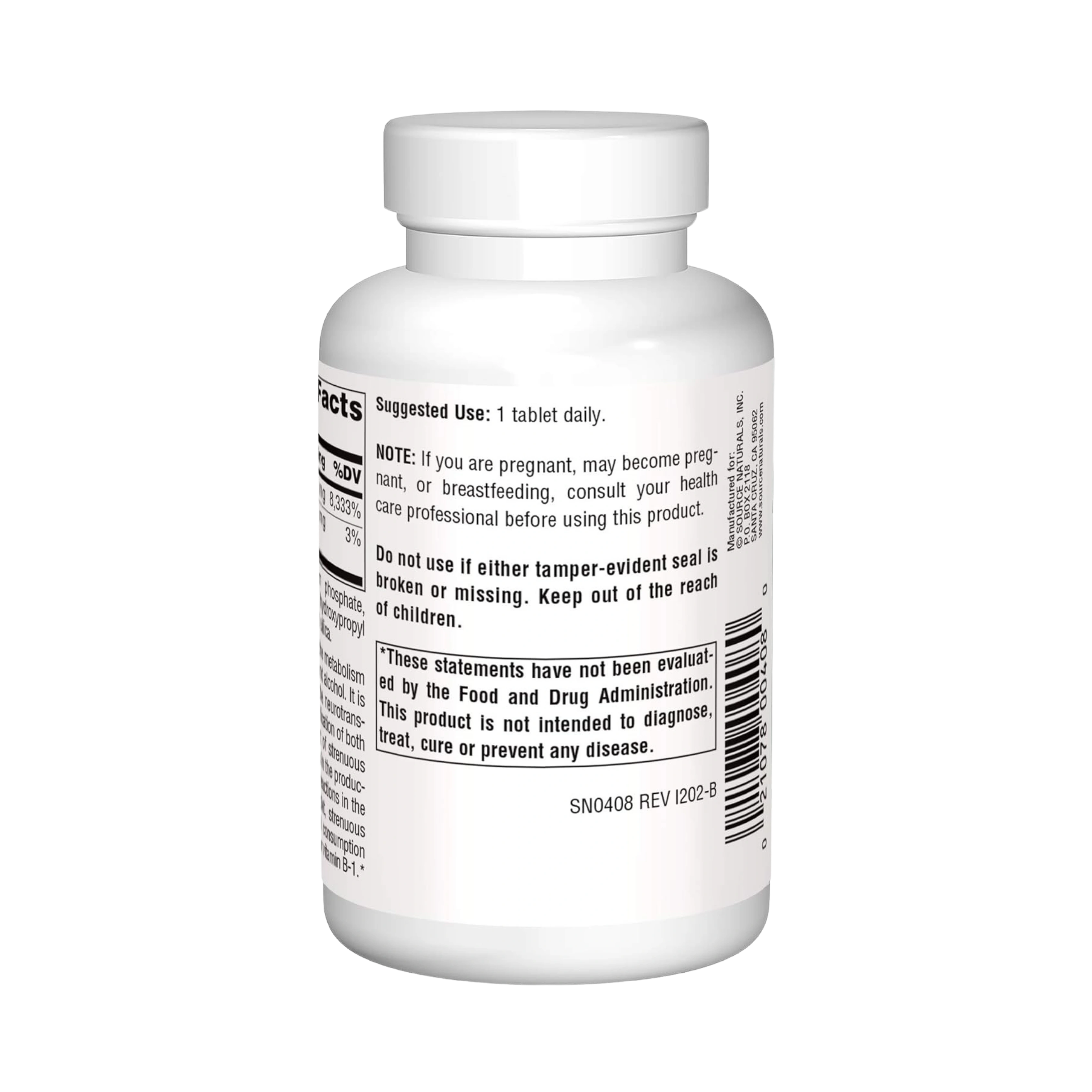 Source Naturals, B-1, 100 Mg, 250 Tablet