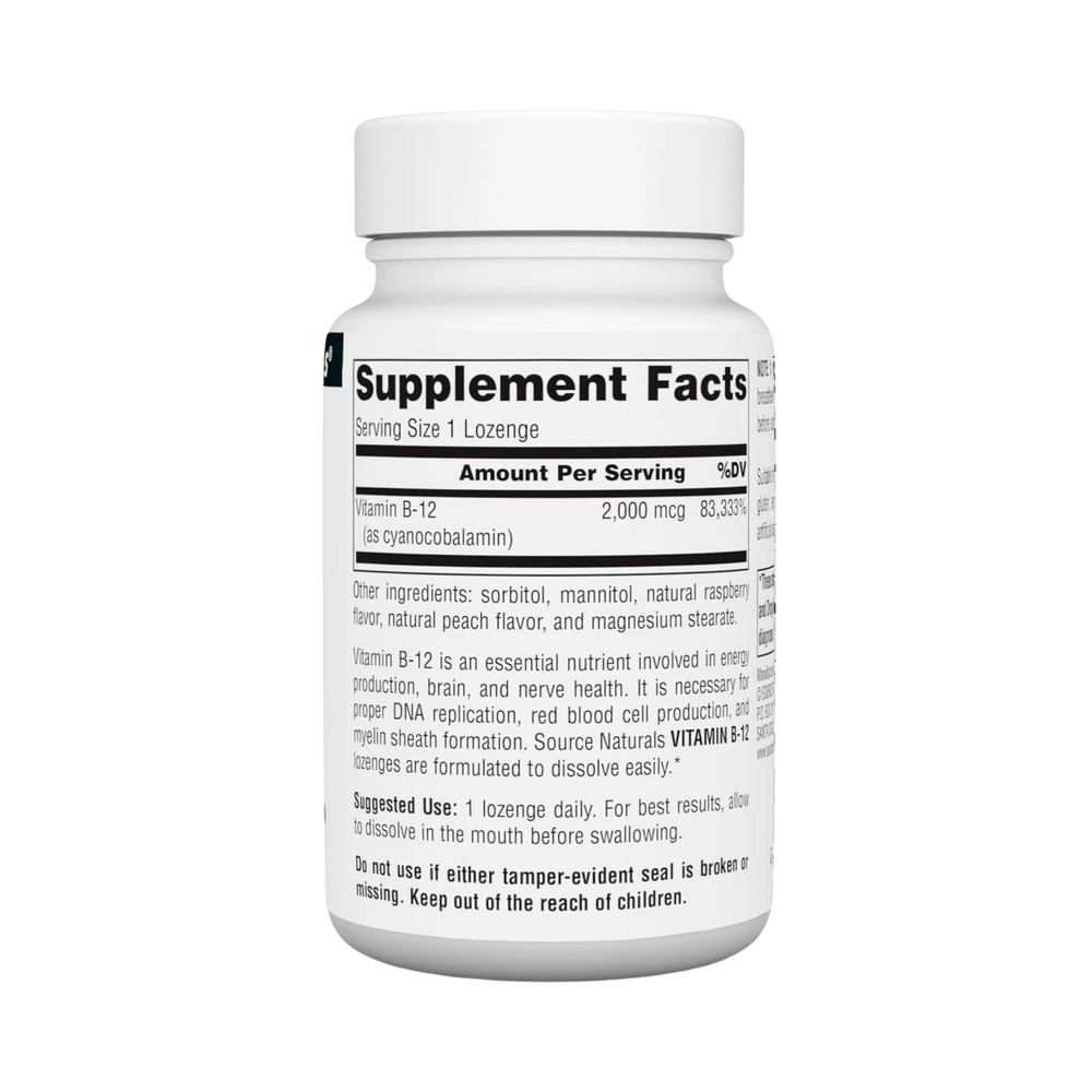 Source Naturals, B-12, 2000 Mcg, 100 Lozenge