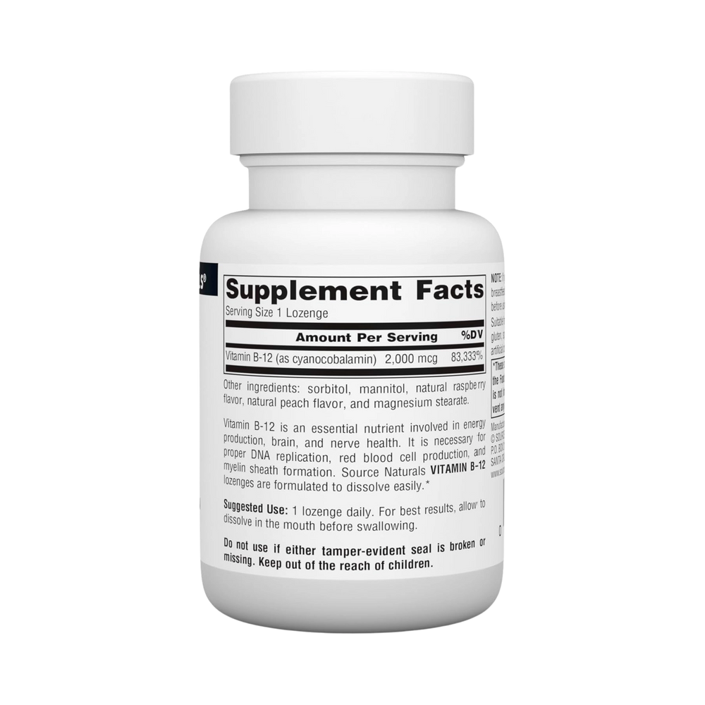 Source Naturals, B-12, 2000 Mcg, 50 Lozenge