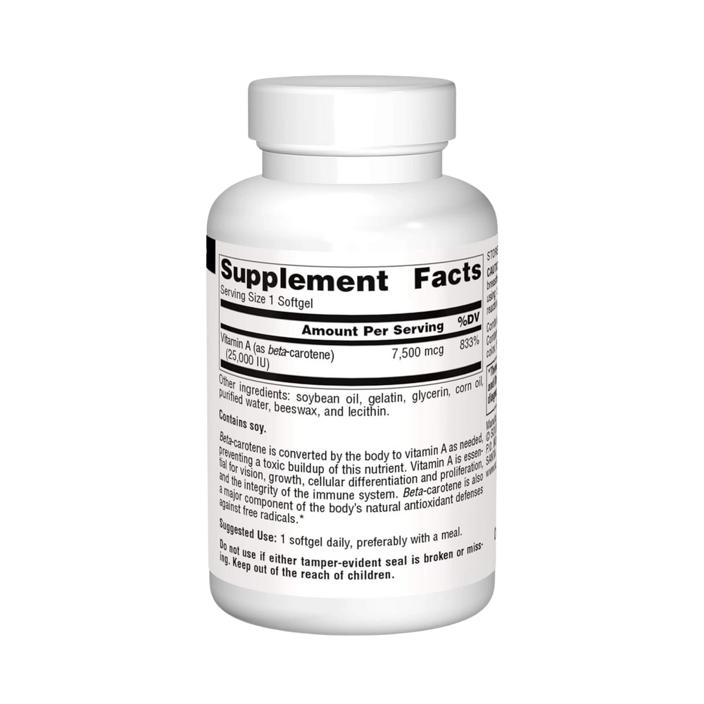 Source Naturals, Beta Carotene, 25000 IU, 100 Softgels