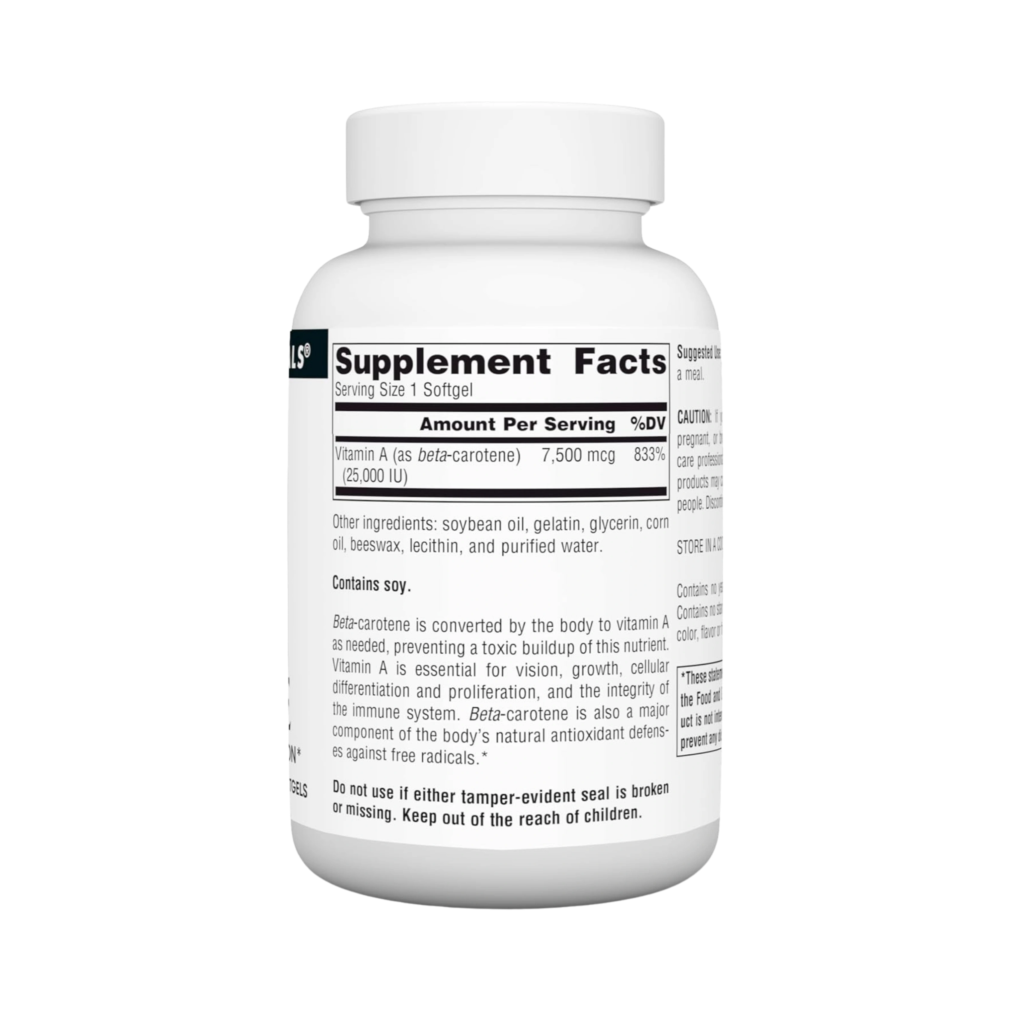 Source Naturals, Beta Carotene, 25000 IU, 250 Softgels
