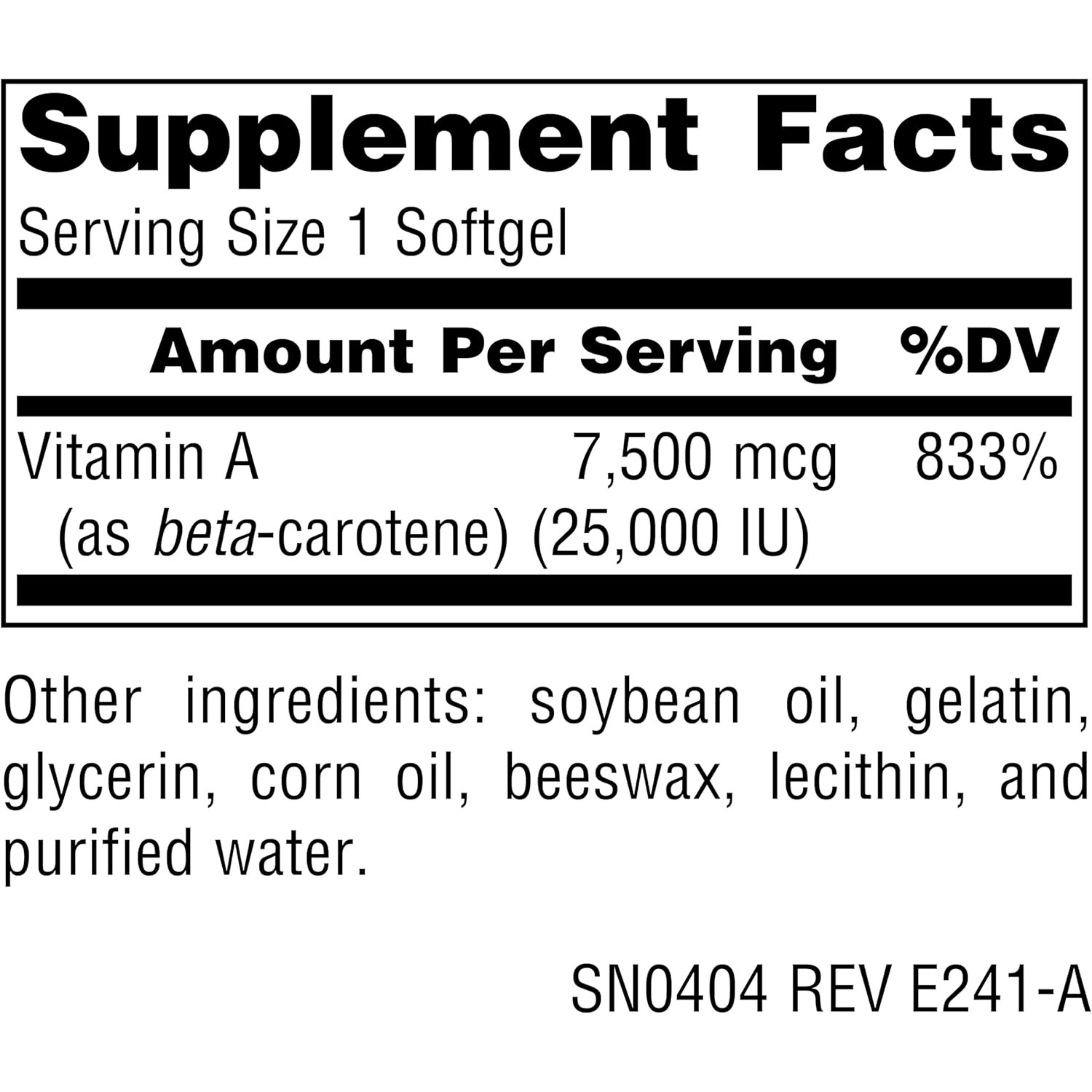 Source Naturals, Beta Carotene, 25000 IU, 250 Softgels