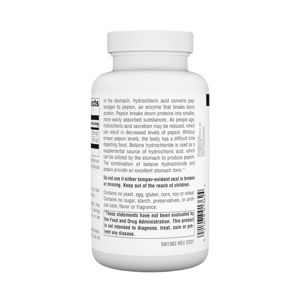 Source Naturals, Betaine HCl, 650 Mg, 180 Tablets
