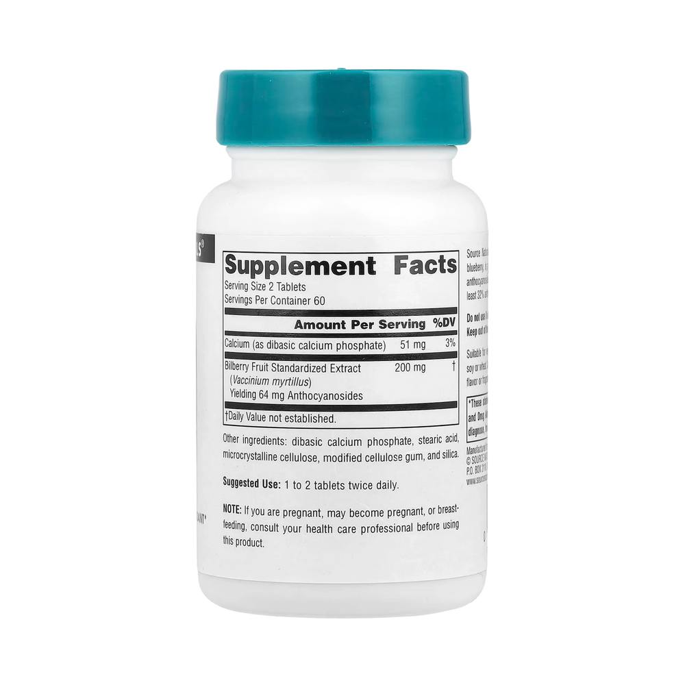 Source Naturals, Bilberry Extract, 100 Mg, 120 Tablets