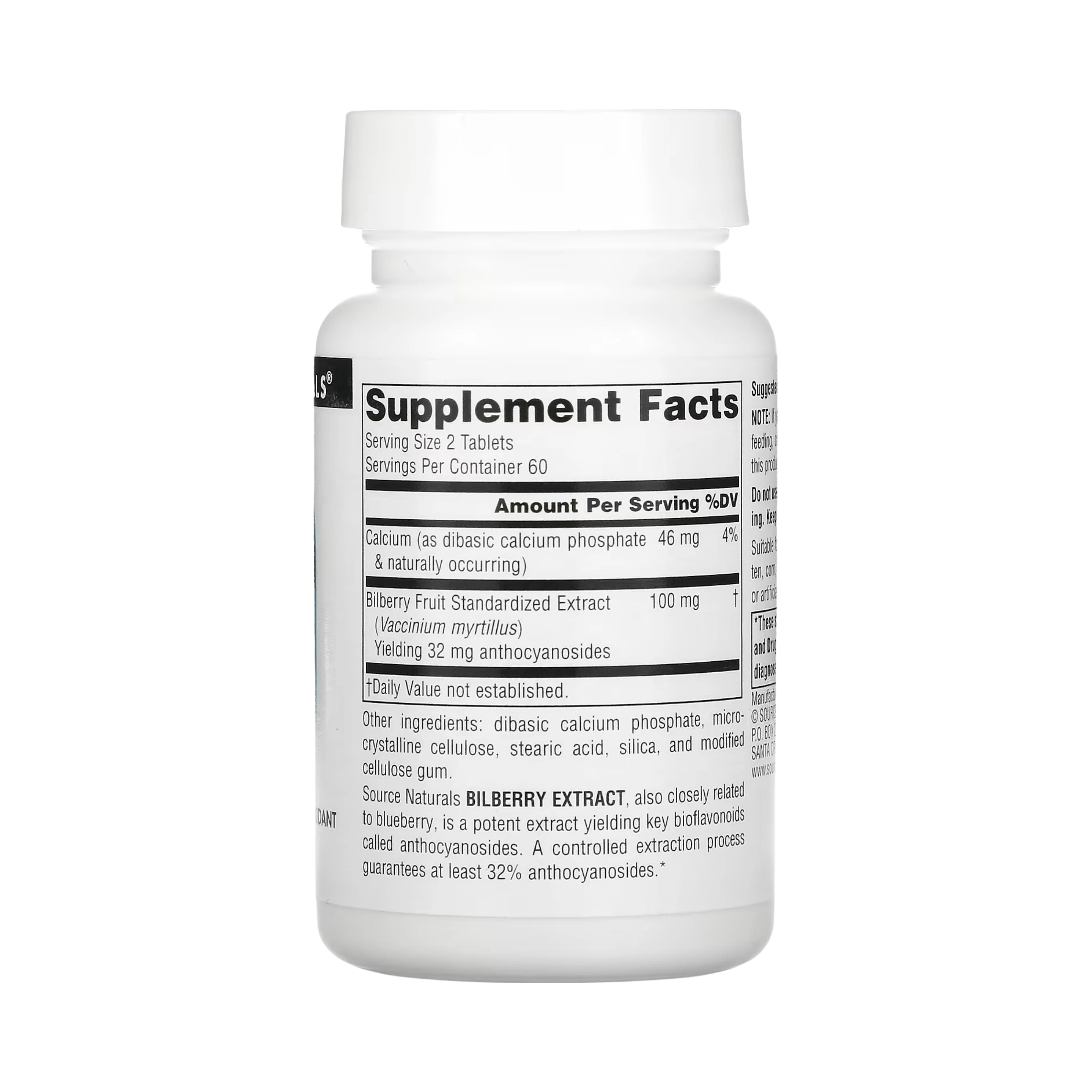 Source Naturals, Bilberry Extract, 50 mg, 30 Tablets
