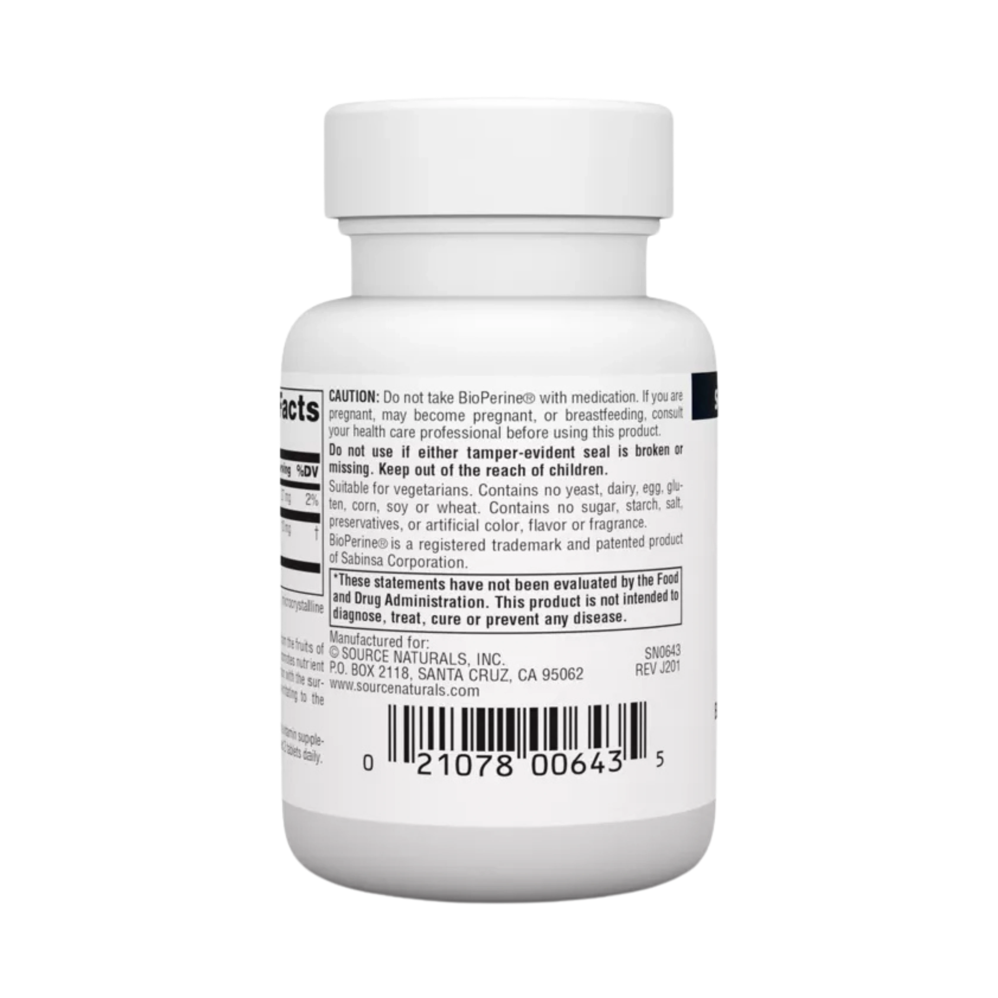 Source Naturals, BioPerine, 10 Mg, 60 Tablets