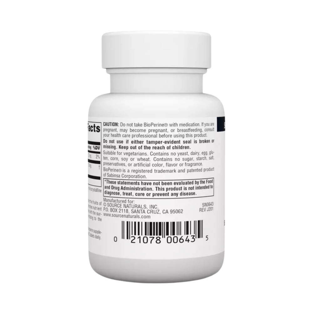 Source Naturals, BioPerine, 10 Mg, 60 Tablets