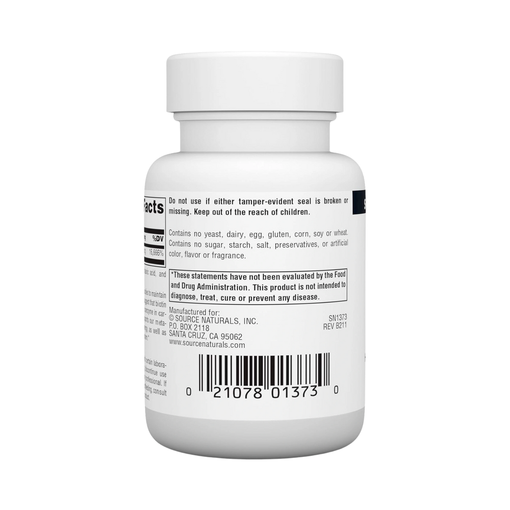 Source Naturals, Biotin, 5000 Mcg, 120 Tablets