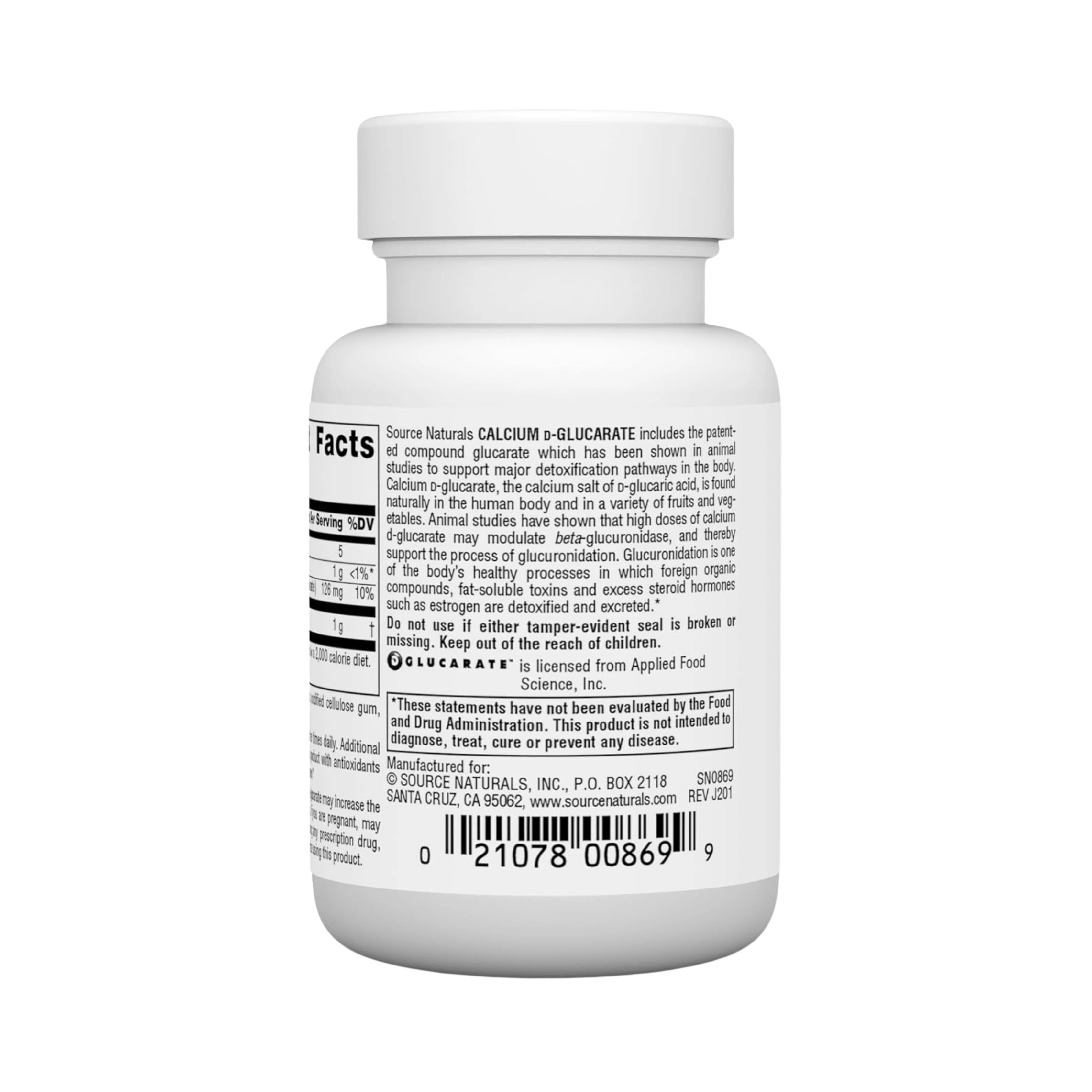 Source Naturals, Calcium D-Glucarate, 30 Tablets