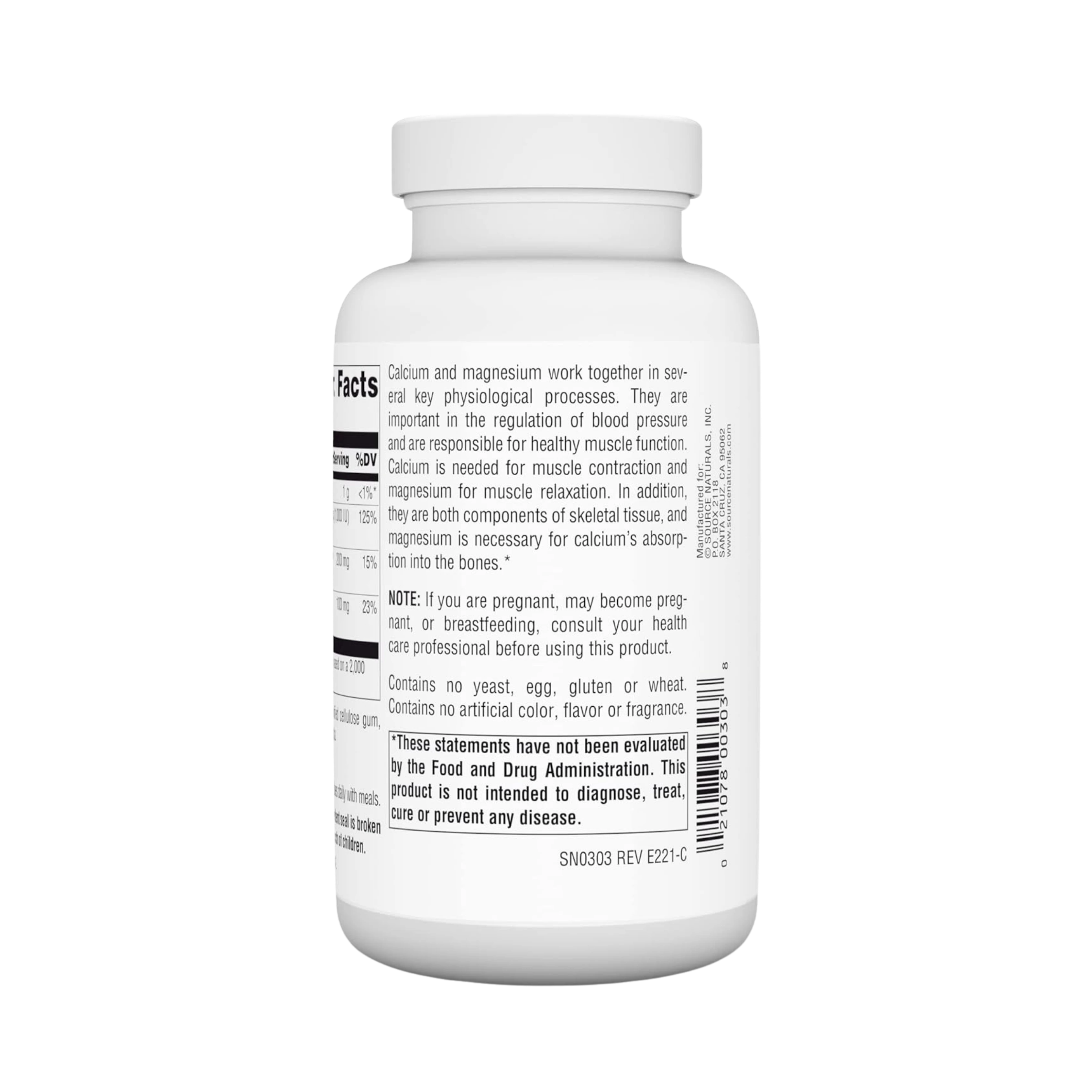 Source Naturals, Calcium &  Magnesium, 100 Tablets