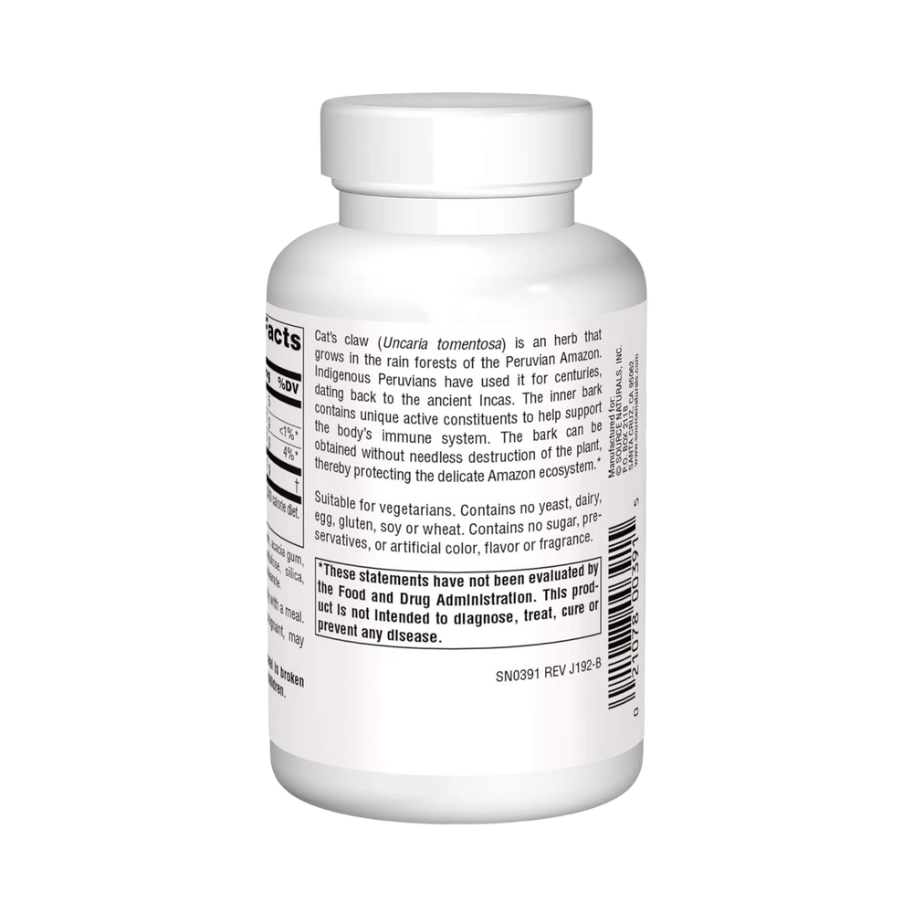 Source Naturals, Cat's Claw Bark Una de Gato, 1000 Mg, 60 Tablets