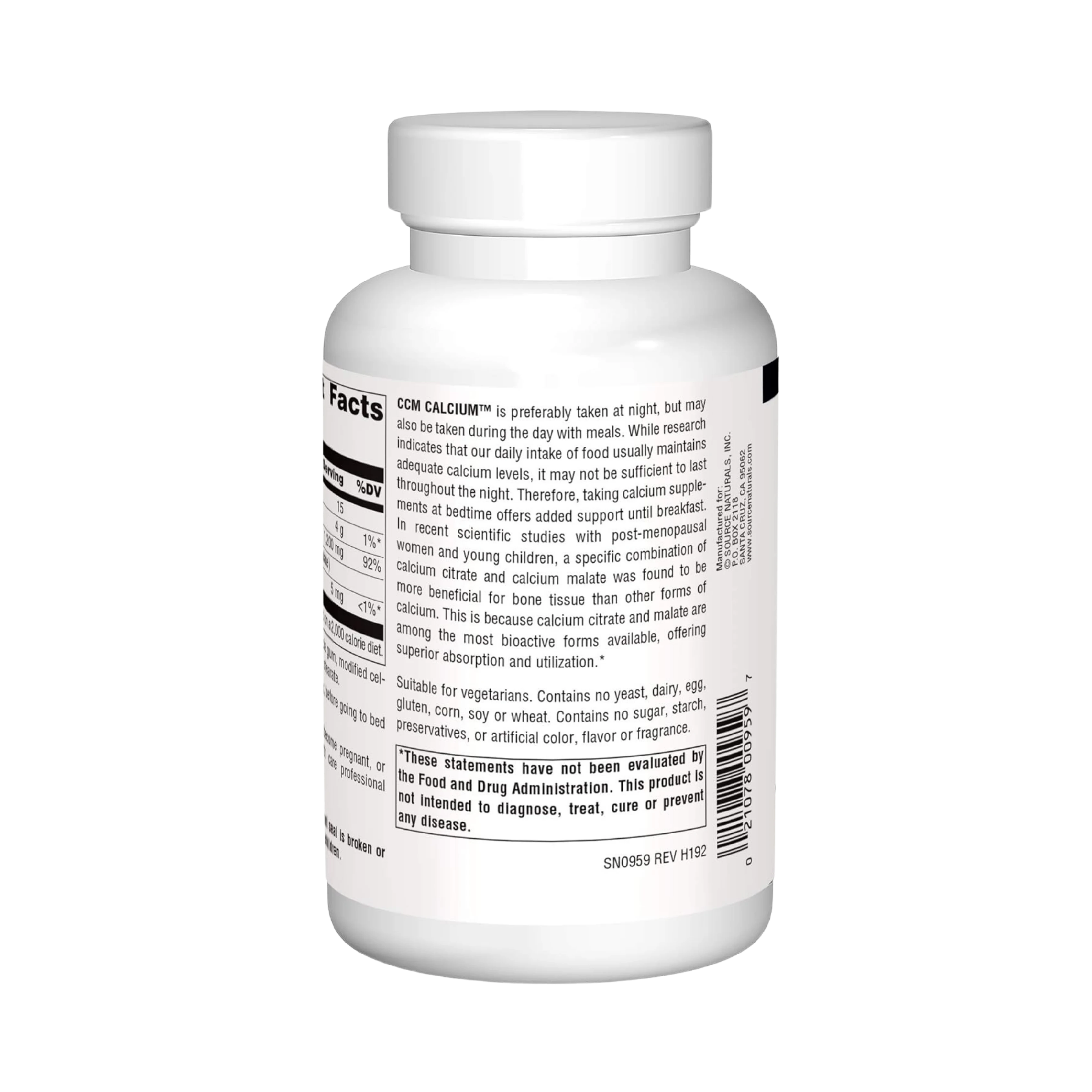 Source Naturals, CCM Calcium 300 Mg, 120 Tablets