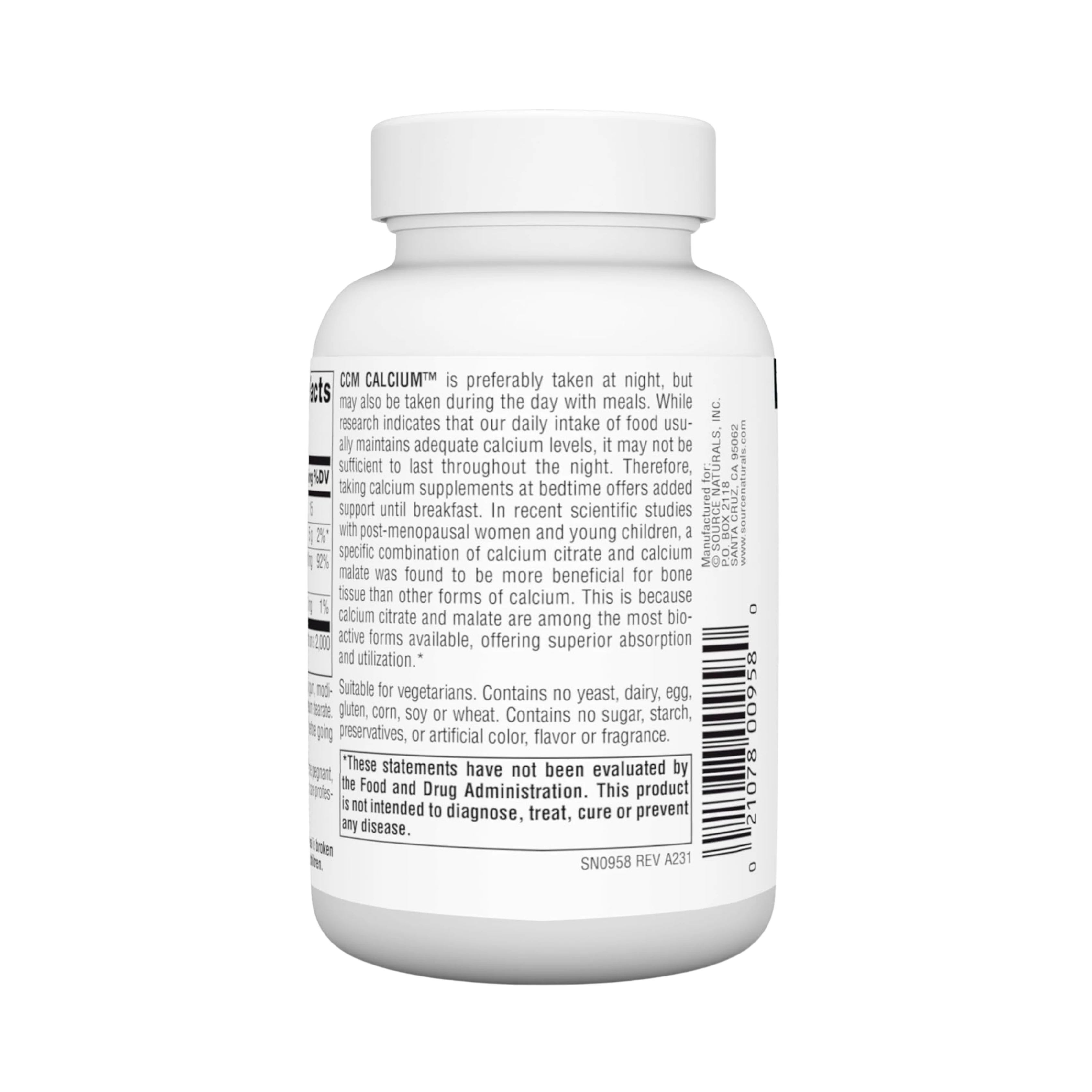 Source Naturals, CCM Calcium 300 Mg, 60 Tablets
