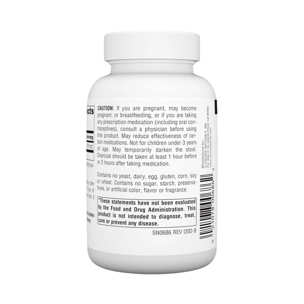 Source Naturals, Charcoal, 260 Mg, 100 Capsules