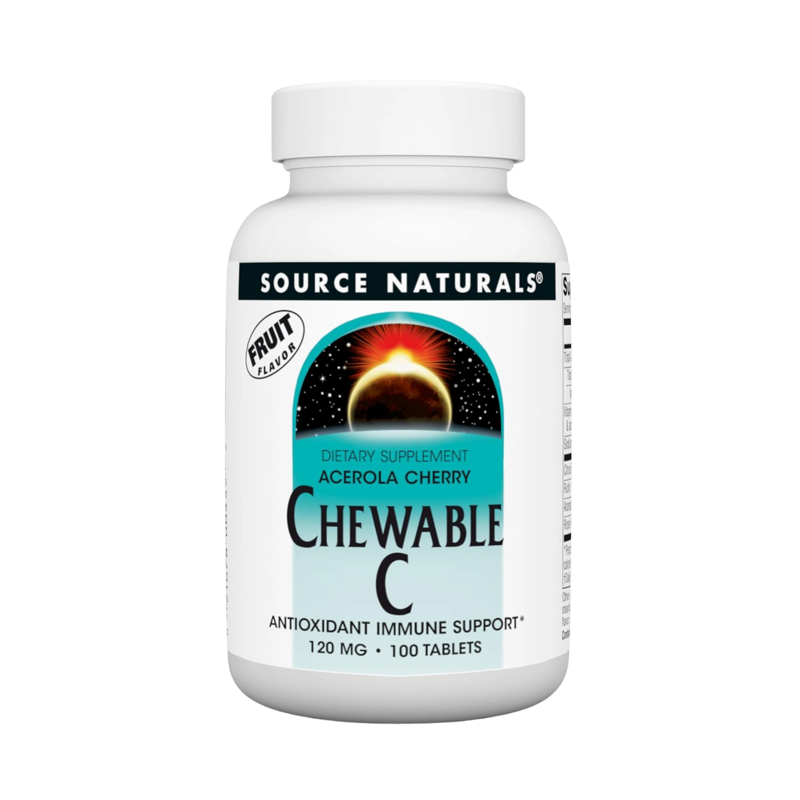 Source Naturals, Chewable C, Acerola Cherry, 120 Mg, 100 Fruit Tablets