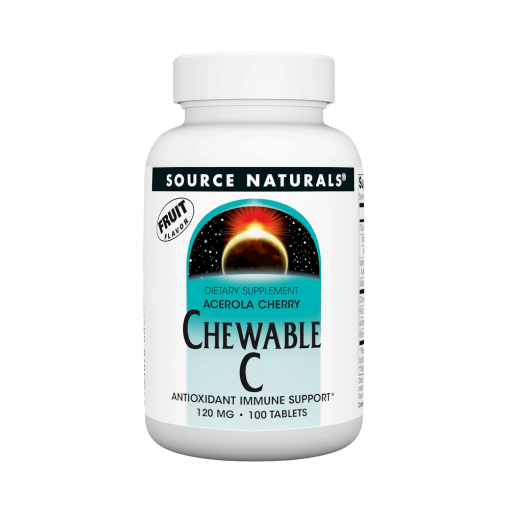 Source Naturals, Chewable C, Acerola Cherry, 120 Mg, 100 Fruit Tablets