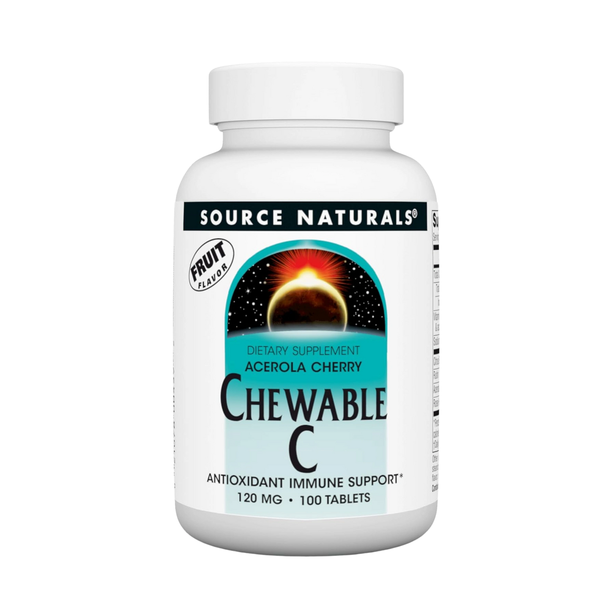 Source Naturals, Chewable C, Acerola Cherry, 120 Mg, 100 Fruit Tablets