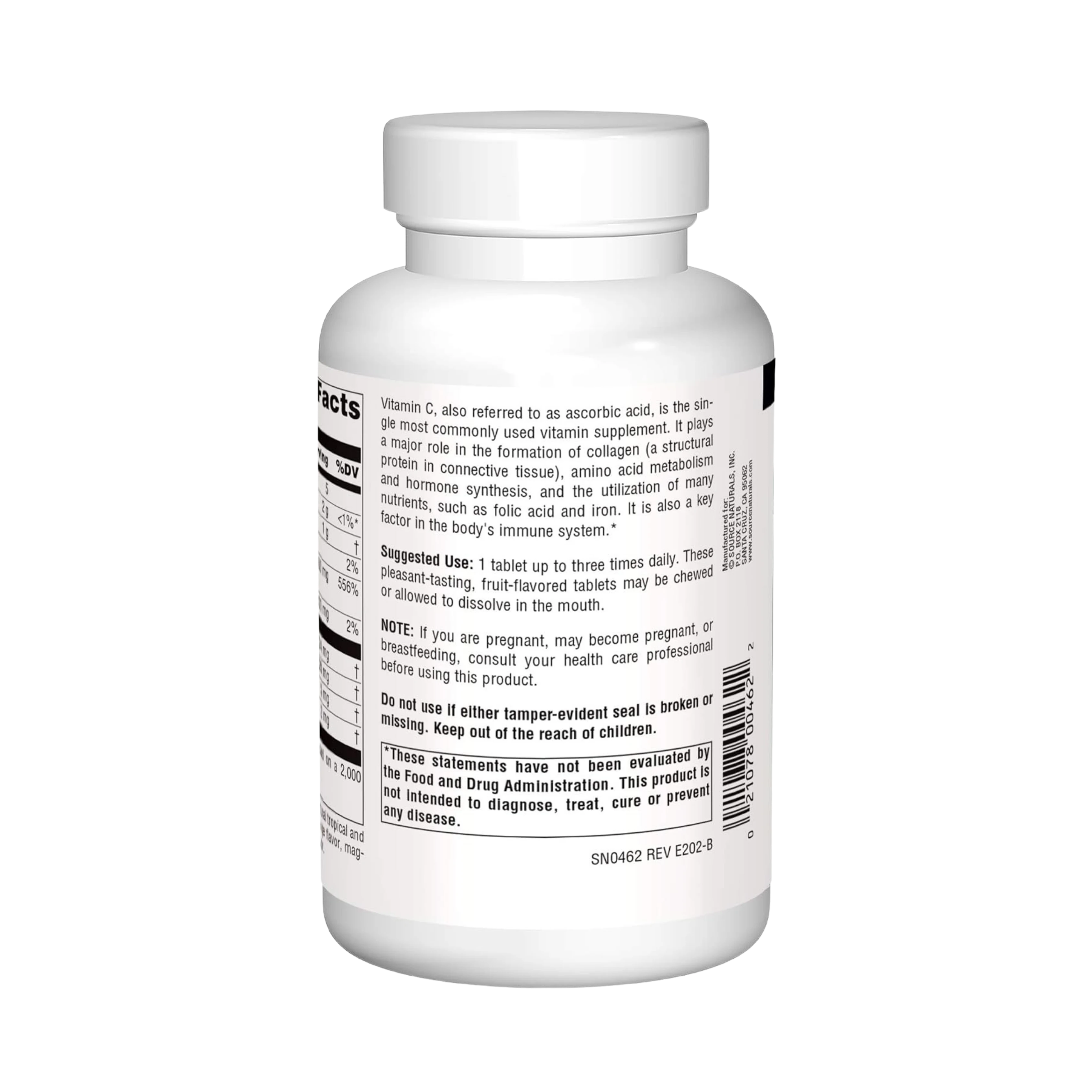 Source Naturals, Chewable C, Acerola Cherry, 500 Mg, 100 Fruit Tablets