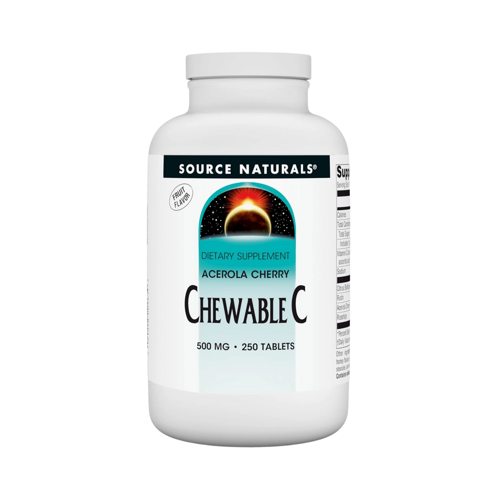 Source Naturals, Chewable C, Acerola Cherry, 500 Mg, 250 Fruit Tablets