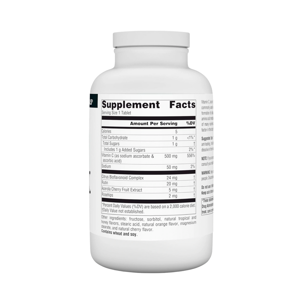 Source Naturals, Chewable C, Acerola Cherry, 500 Mg, 250 Fruit Tablets