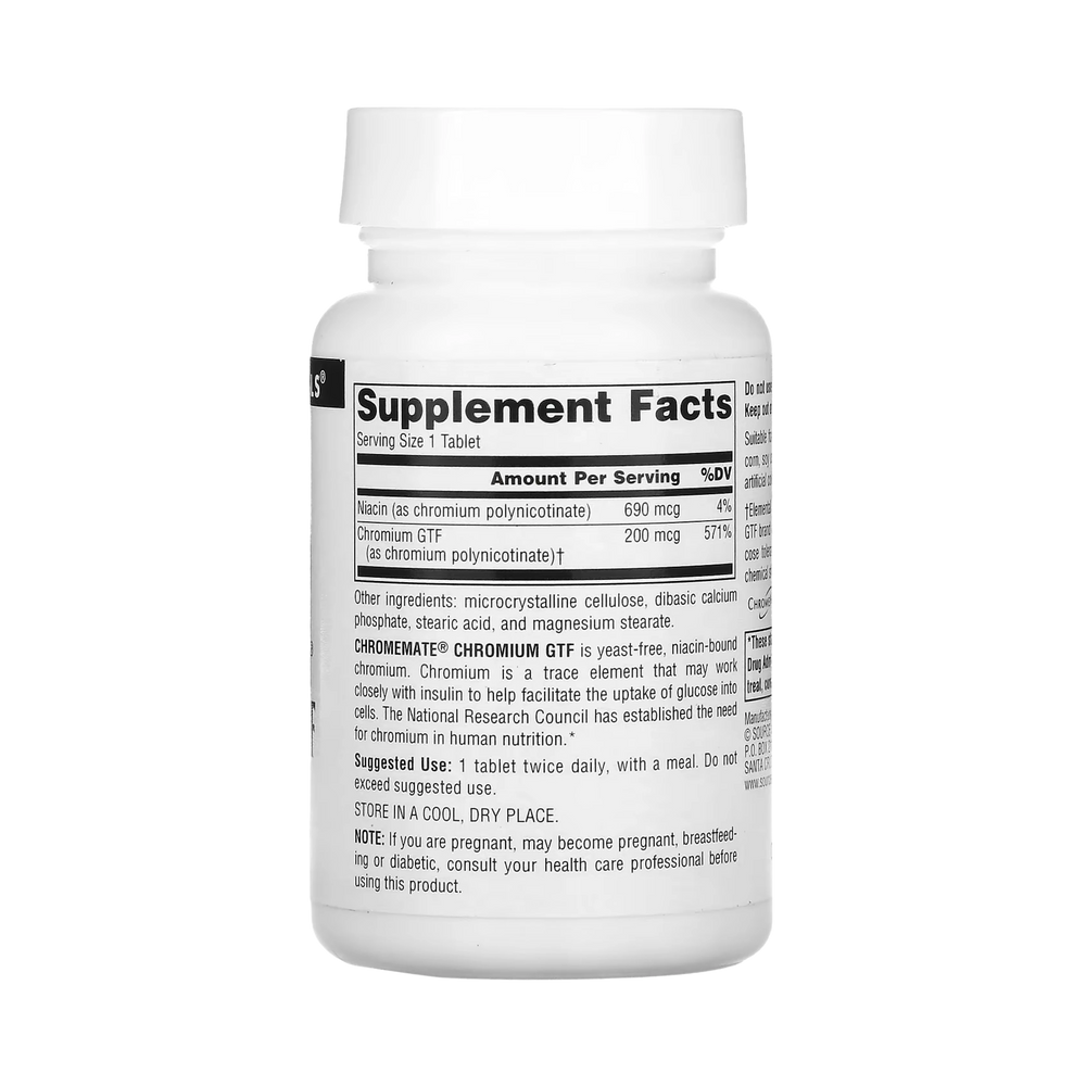Source Naturals, ChromeMate Chromium GTF, 200 Mcg, 240 Tablets