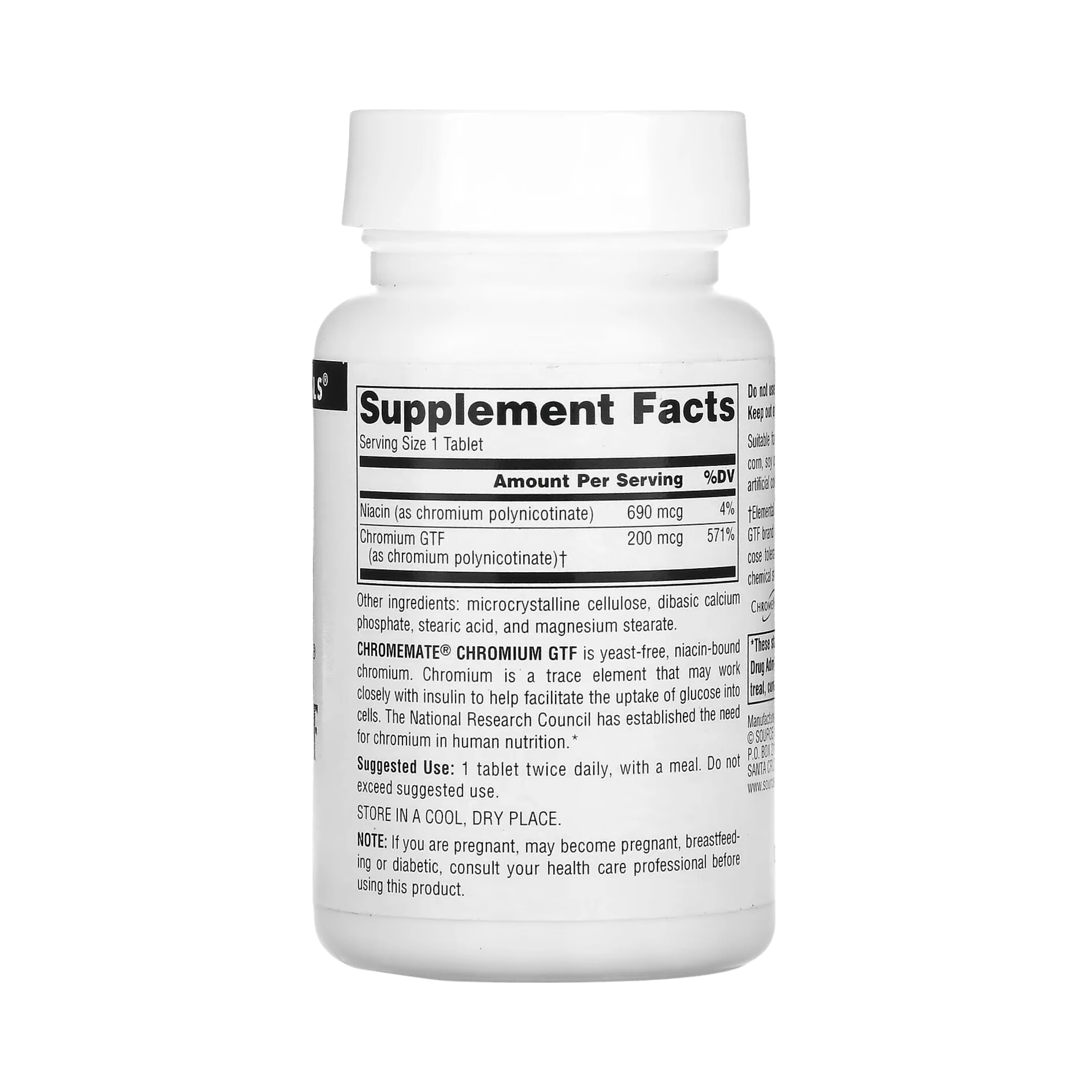 Source Naturals, ChromeMate Chromium GTF, 200 Mcg, 60 Tablets