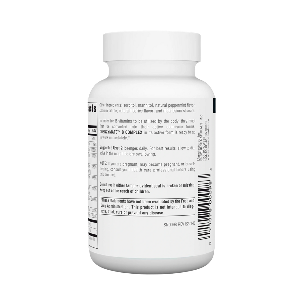 Source Naturals, Coenzymate B Complex, 120 Peppermint Lozenge