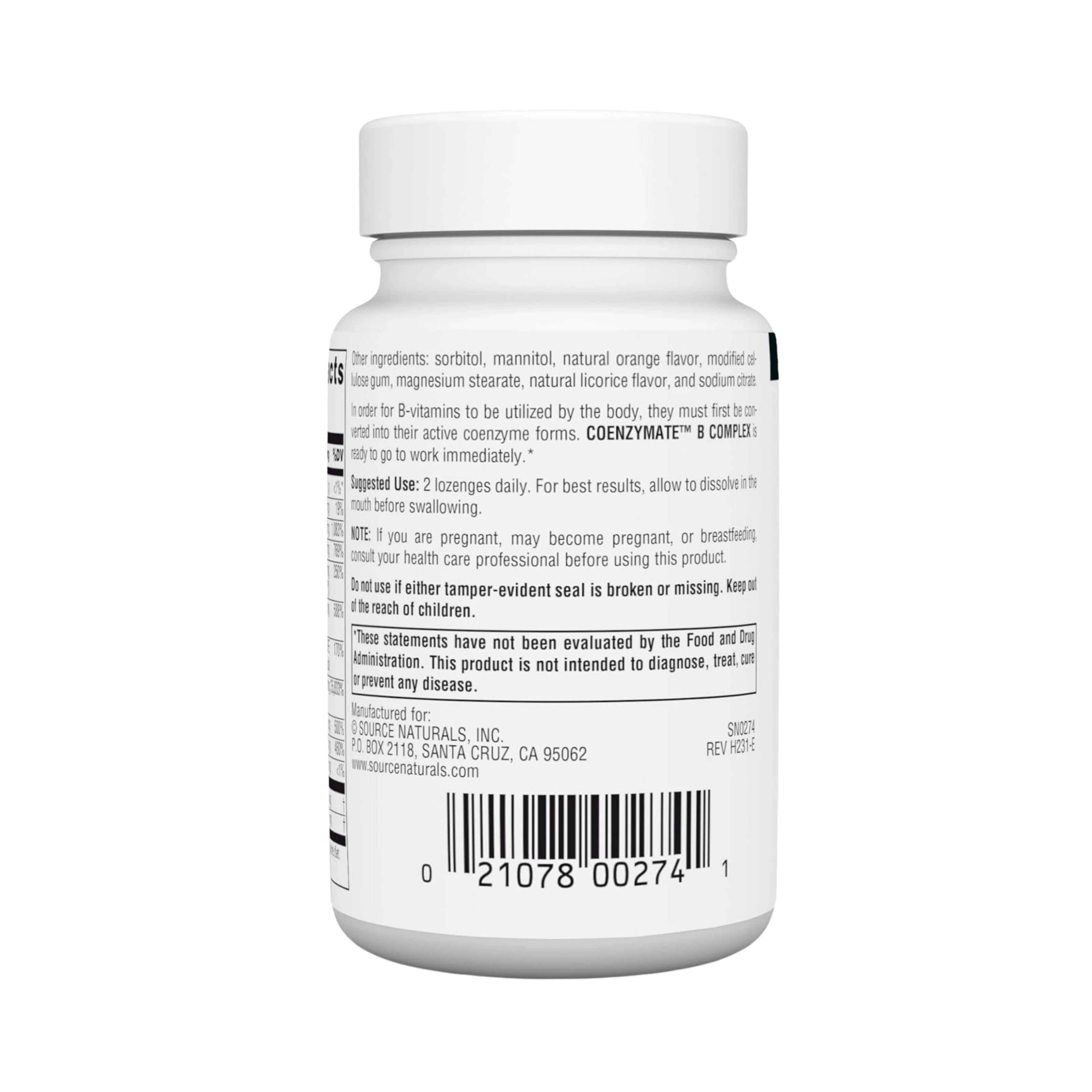 Source Naturals, Coenzymate B Complex, 30 Orange Lozenge