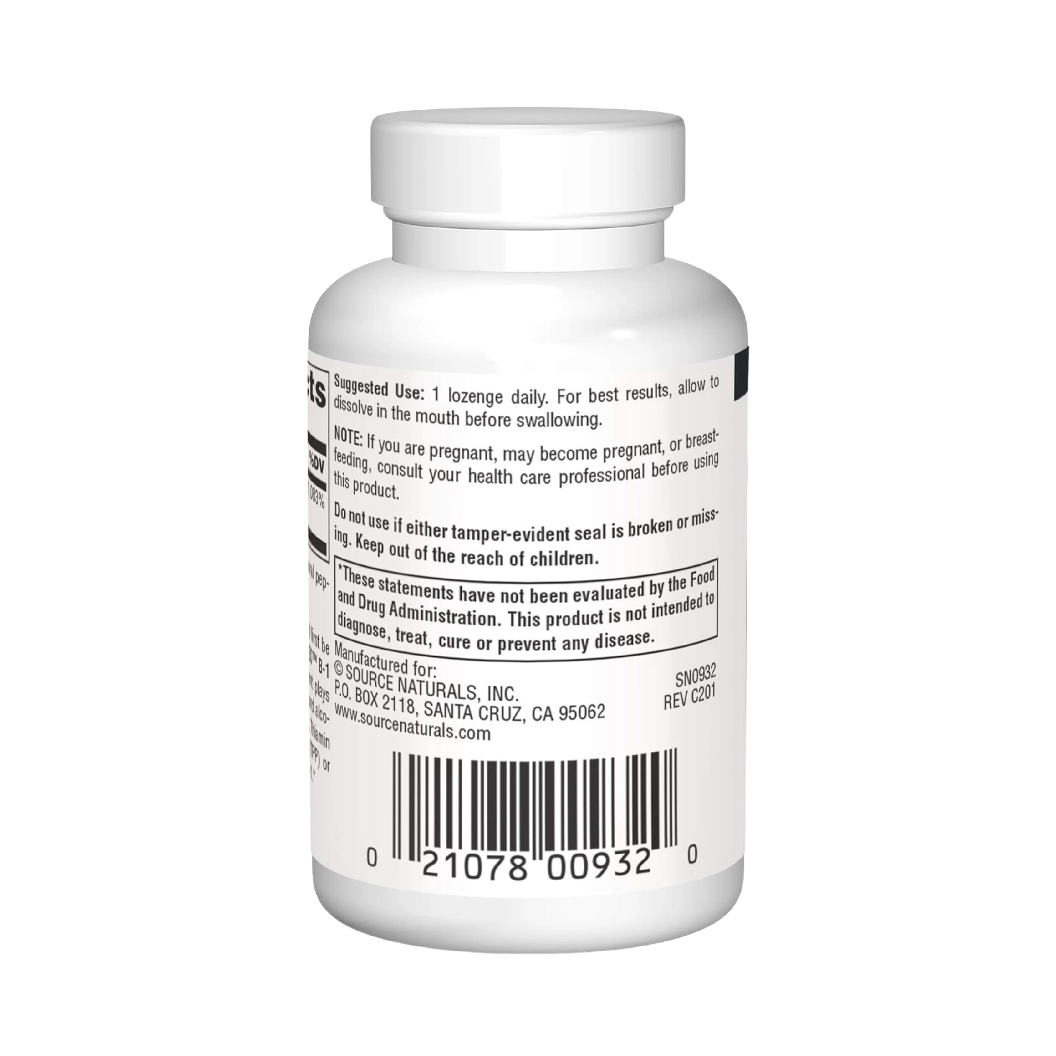 Source Naturals, Coenzymated B-1, 30 Peppermint Lozenge