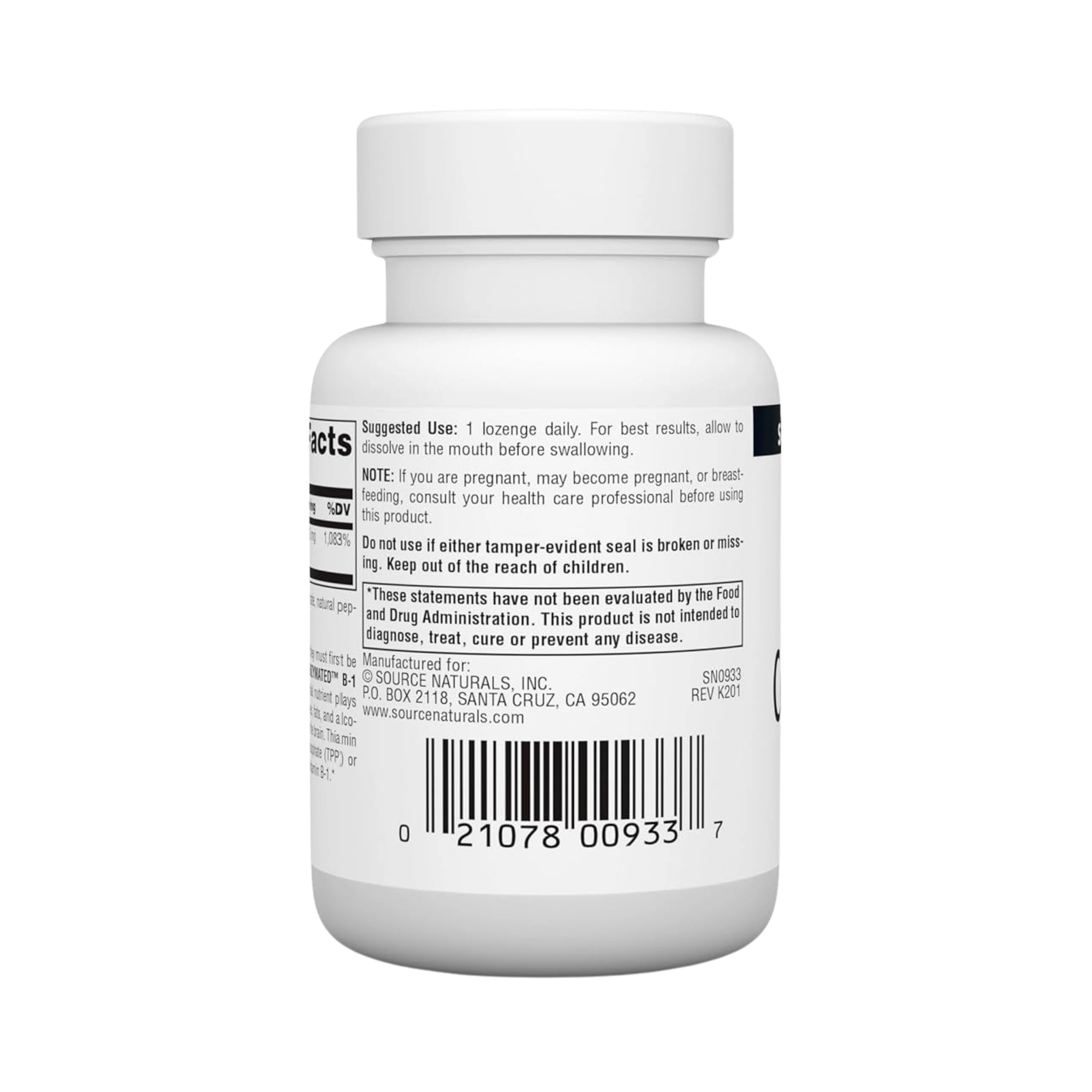 Source Naturals, Coenzymated B-1, 60 Peppermint Lozenge