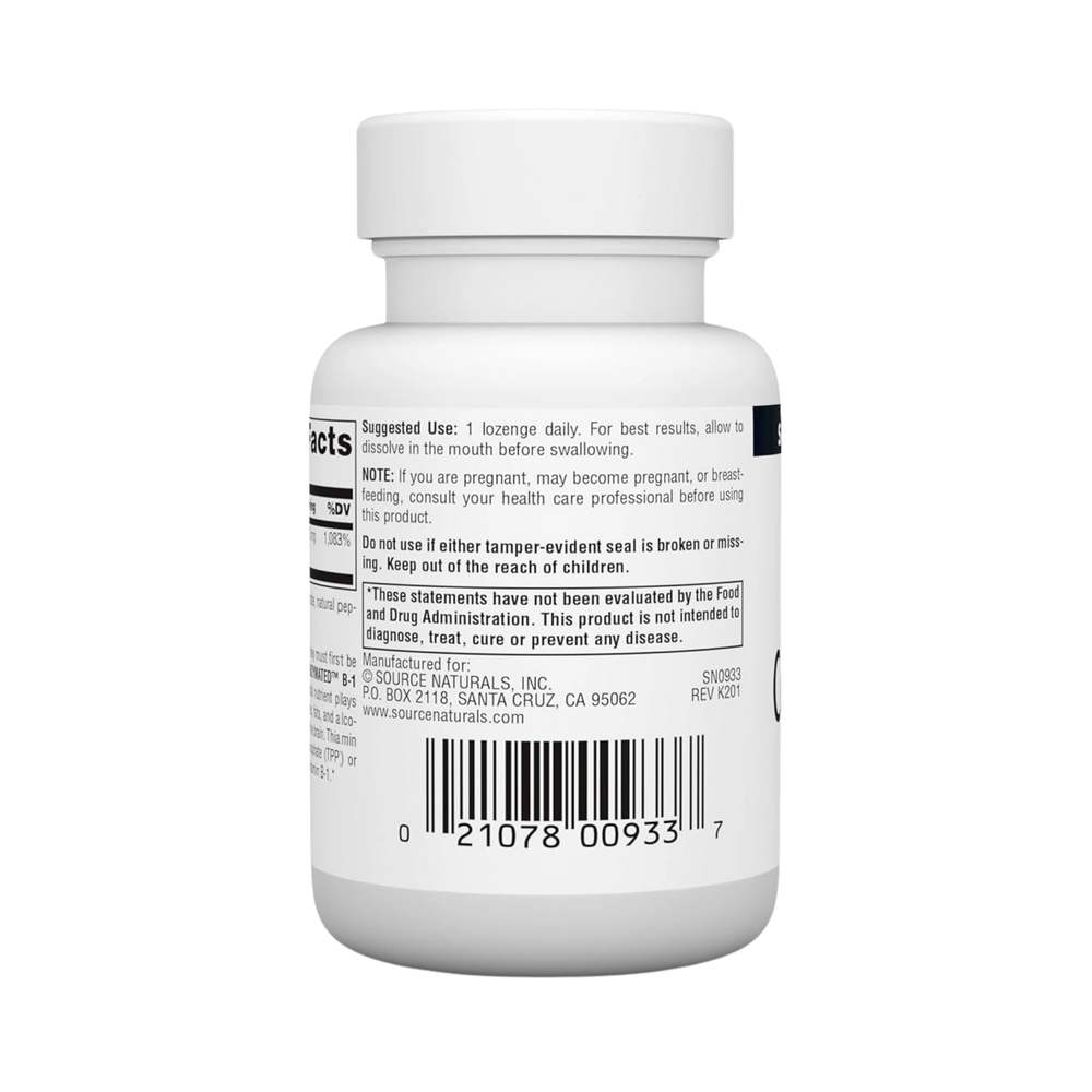Source Naturals, Coenzymated B-1, 60 Peppermint Lozenge