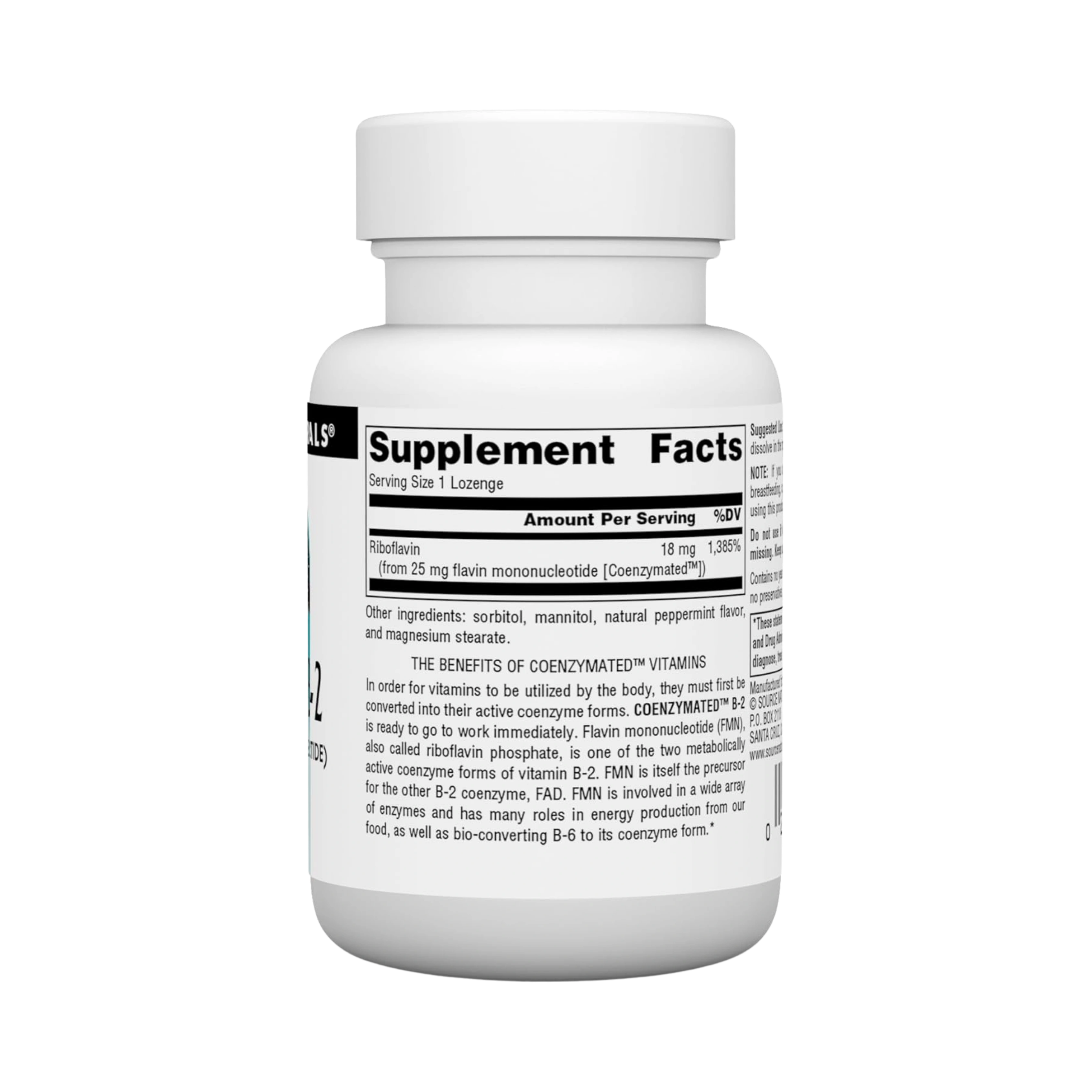 Source Naturals, Coenzymated, B-2, 25 Mg, 30 Lozenge