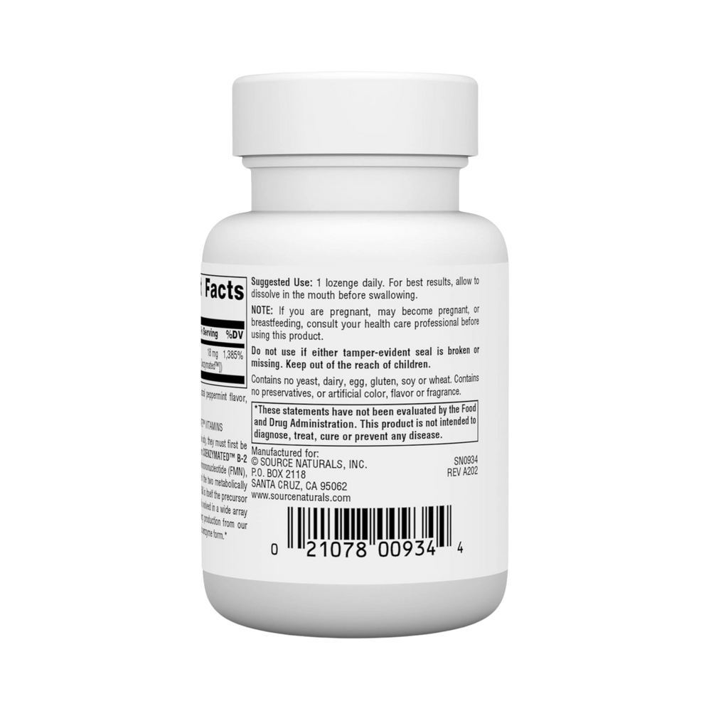 Source Naturals, Coenzymated, B-2, 25 Mg, 30 Lozenge