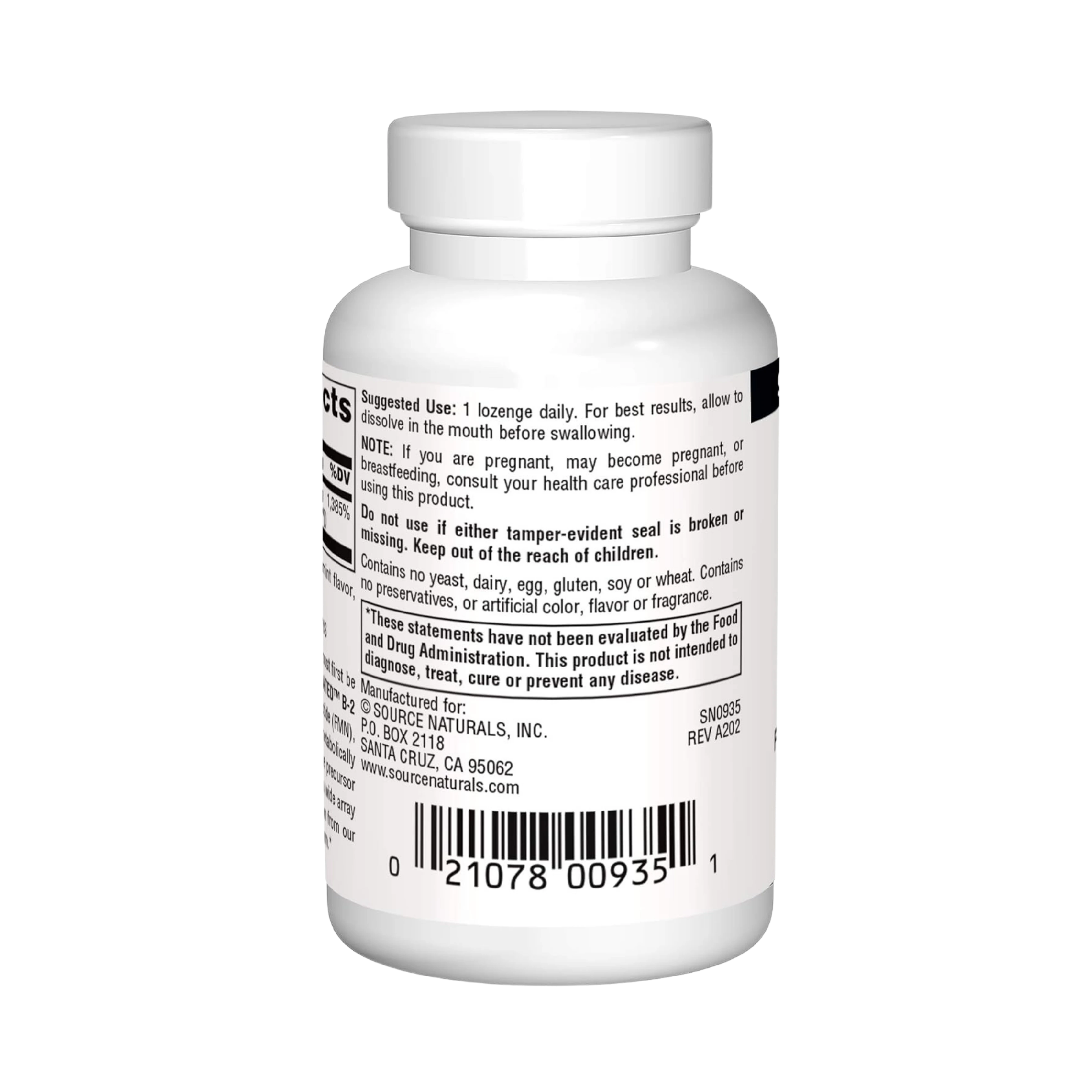 Source Naturals, Coenzymated, B-2, 25 Mg, 60 Lozenge