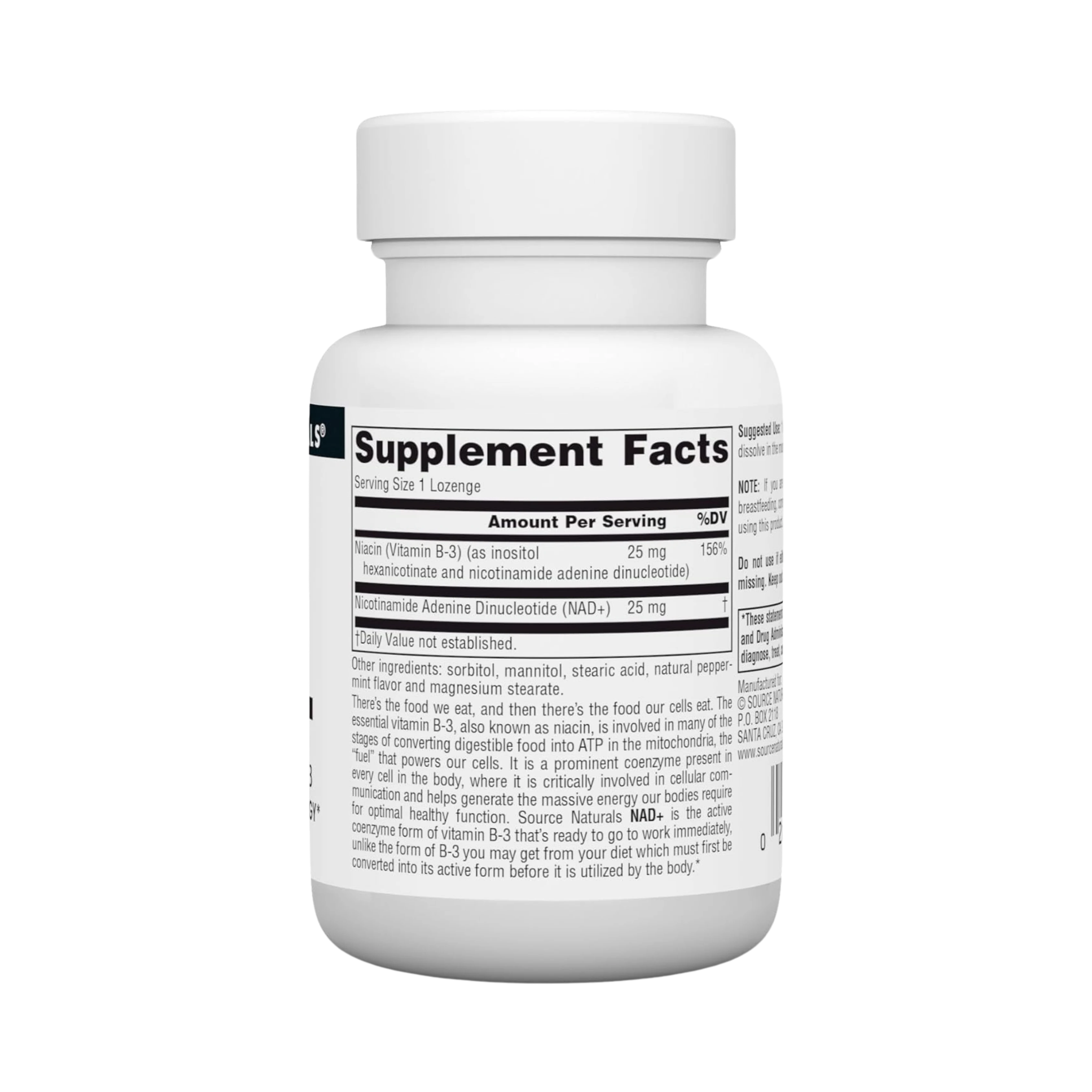 Source Naturals, Coenzymated, B-3, 25 Mg, 30 Peppermint Lozenge