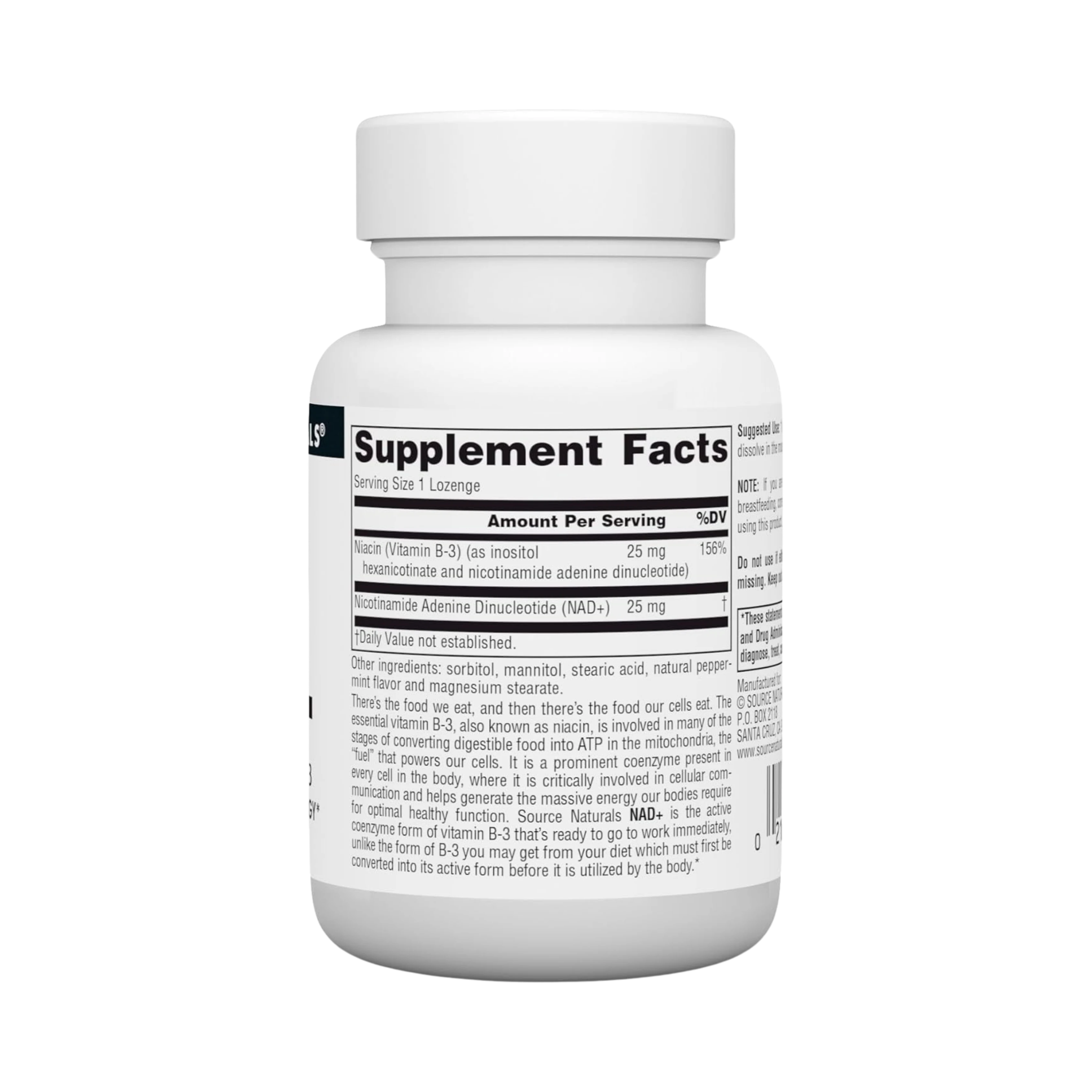 Source Naturals, Coenzymated, B-3, 25 Mg, 60 Peppermint Lozenge