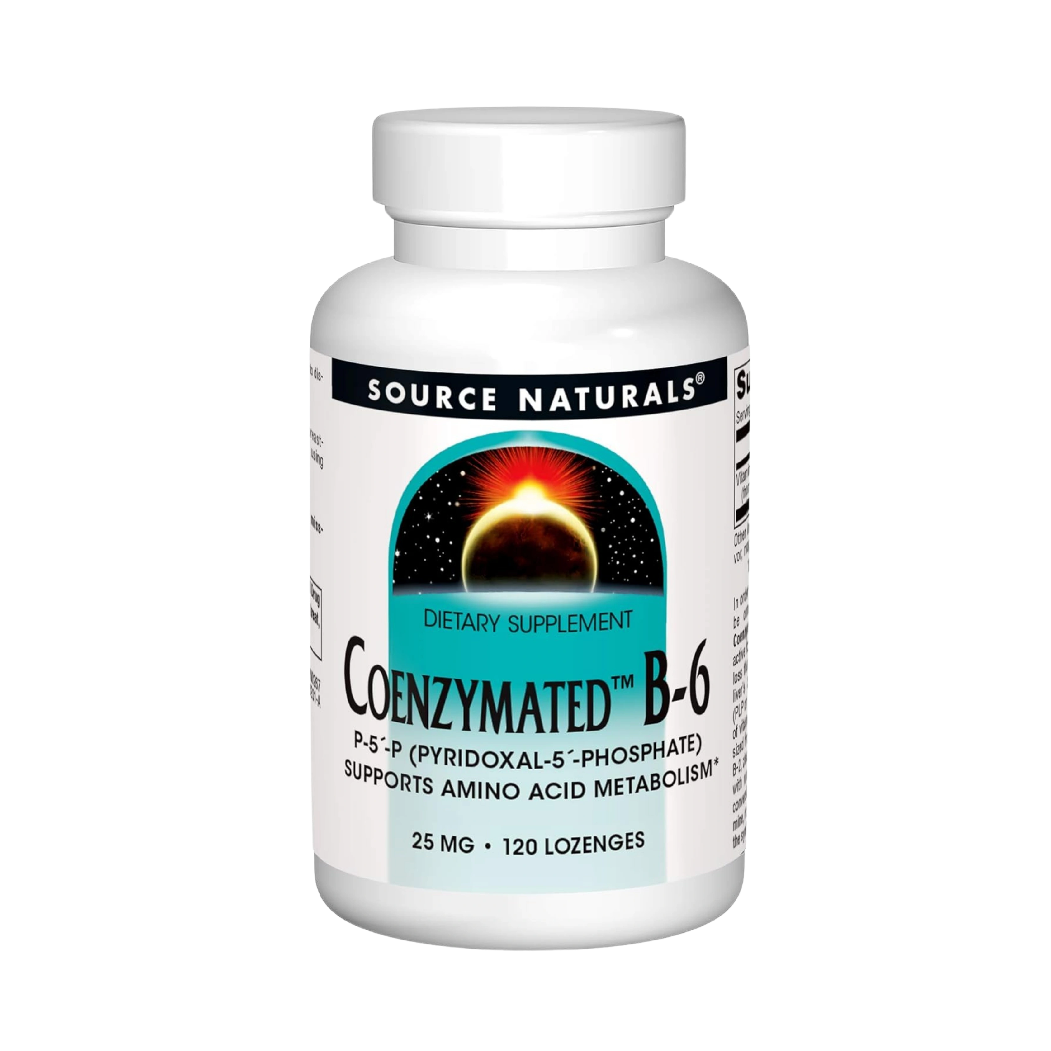 Source Naturals, Coenzymated, B-6, 25 Mg, 120 Peppermint Lozenge