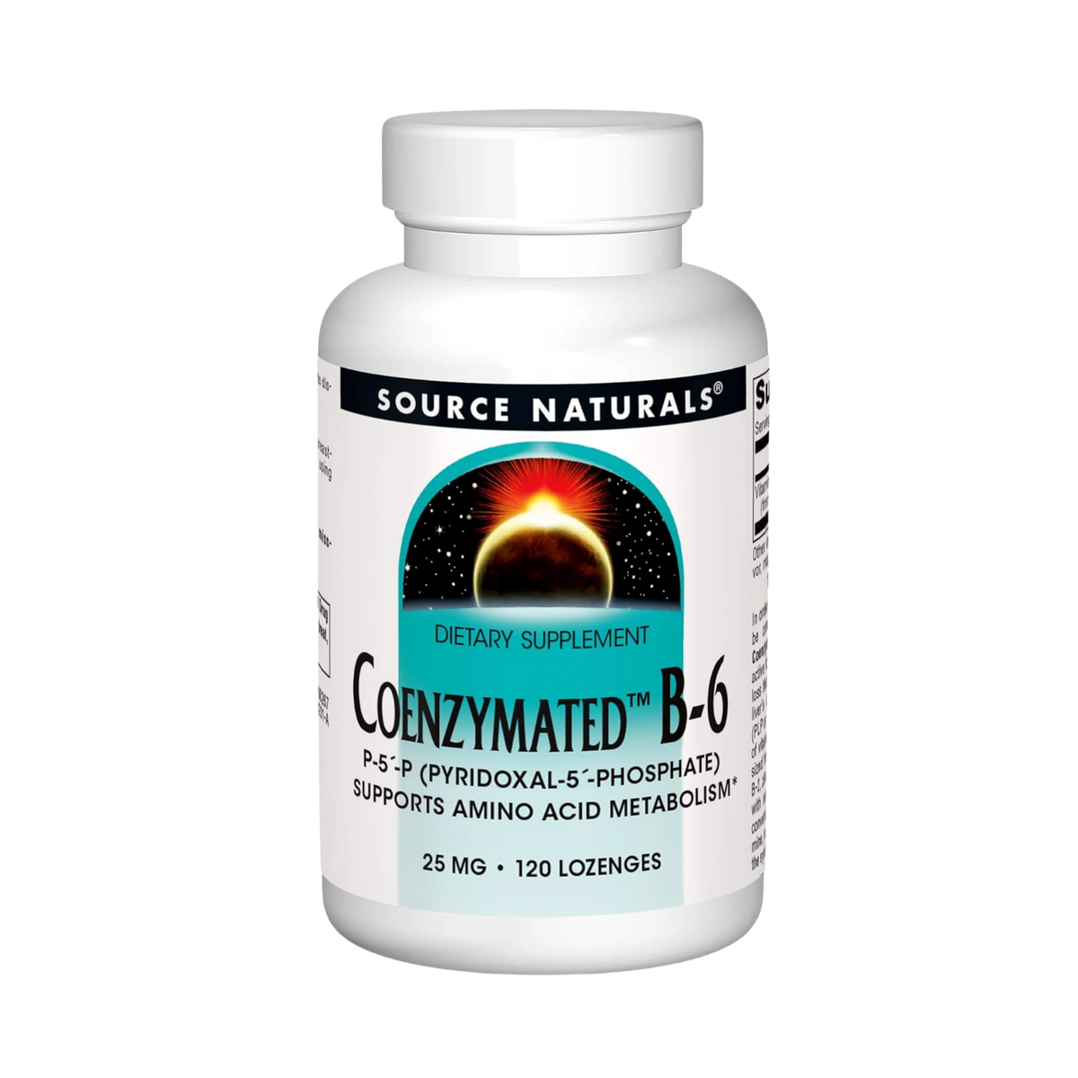 Source Naturals, Coenzymated, B-6, 25 Mg, 120 Peppermint Lozenge