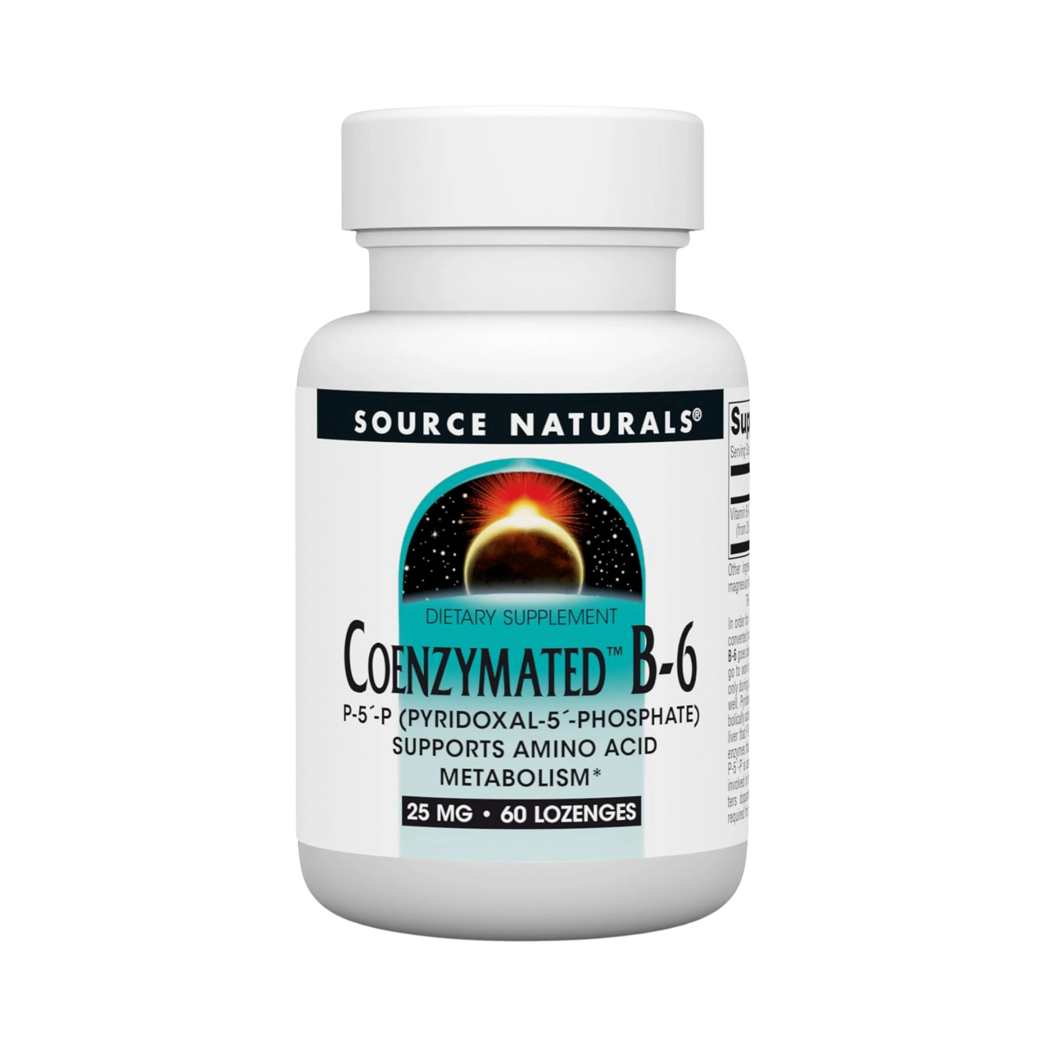 Source Naturals, Coenzymated, B-6, 25 Mg, 60 Peppermint Lozenge