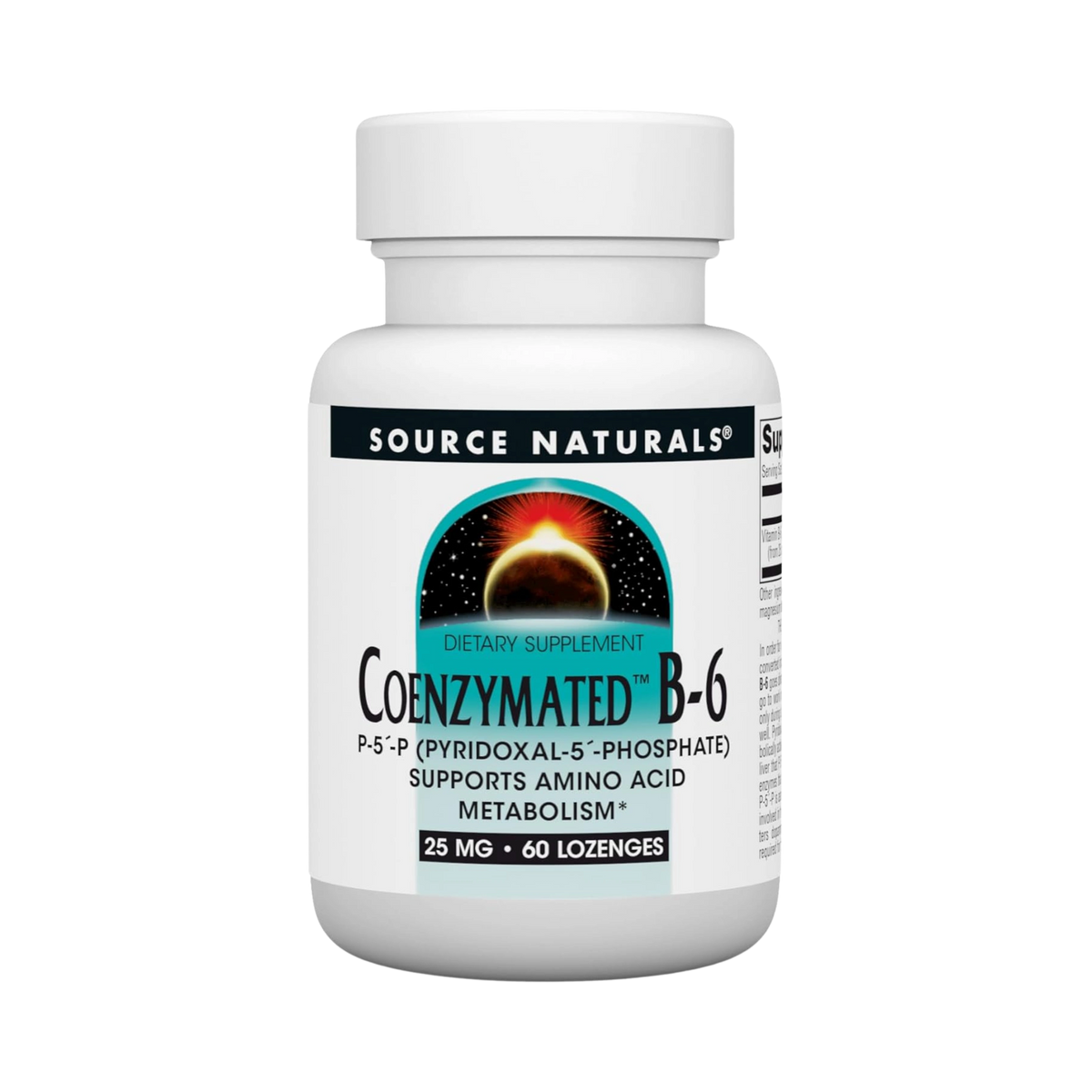 Source Naturals, Coenzymated, B-6, 25 Mg, 60 Peppermint Lozenge