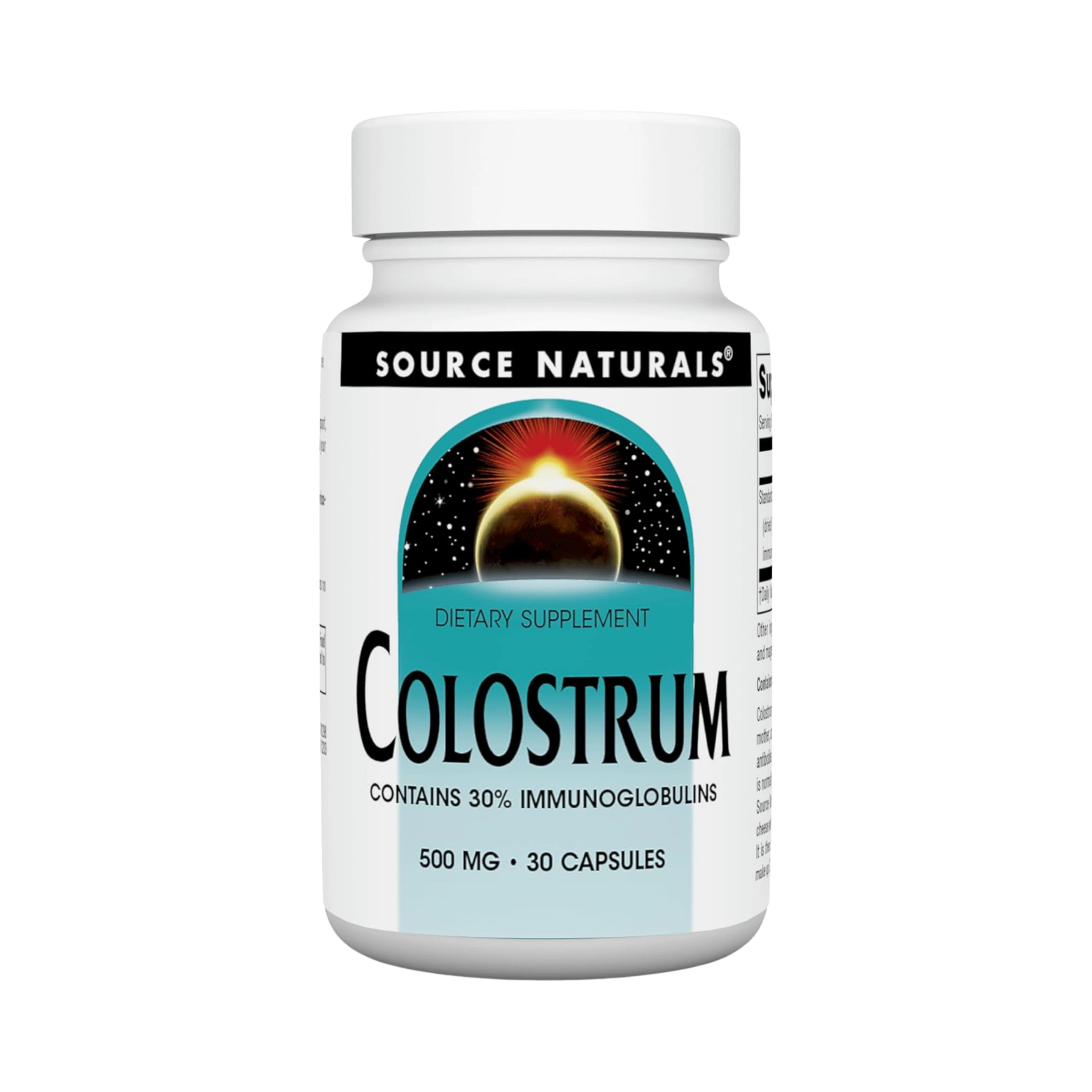 Source Naturals, Colostrum, 500 Mg, 30 Capsules