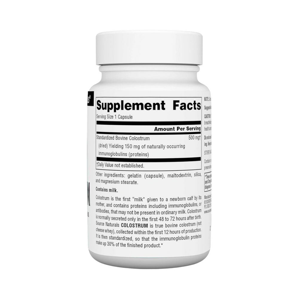 Source Naturals, Colostrum, 500 Mg, 30 Capsules