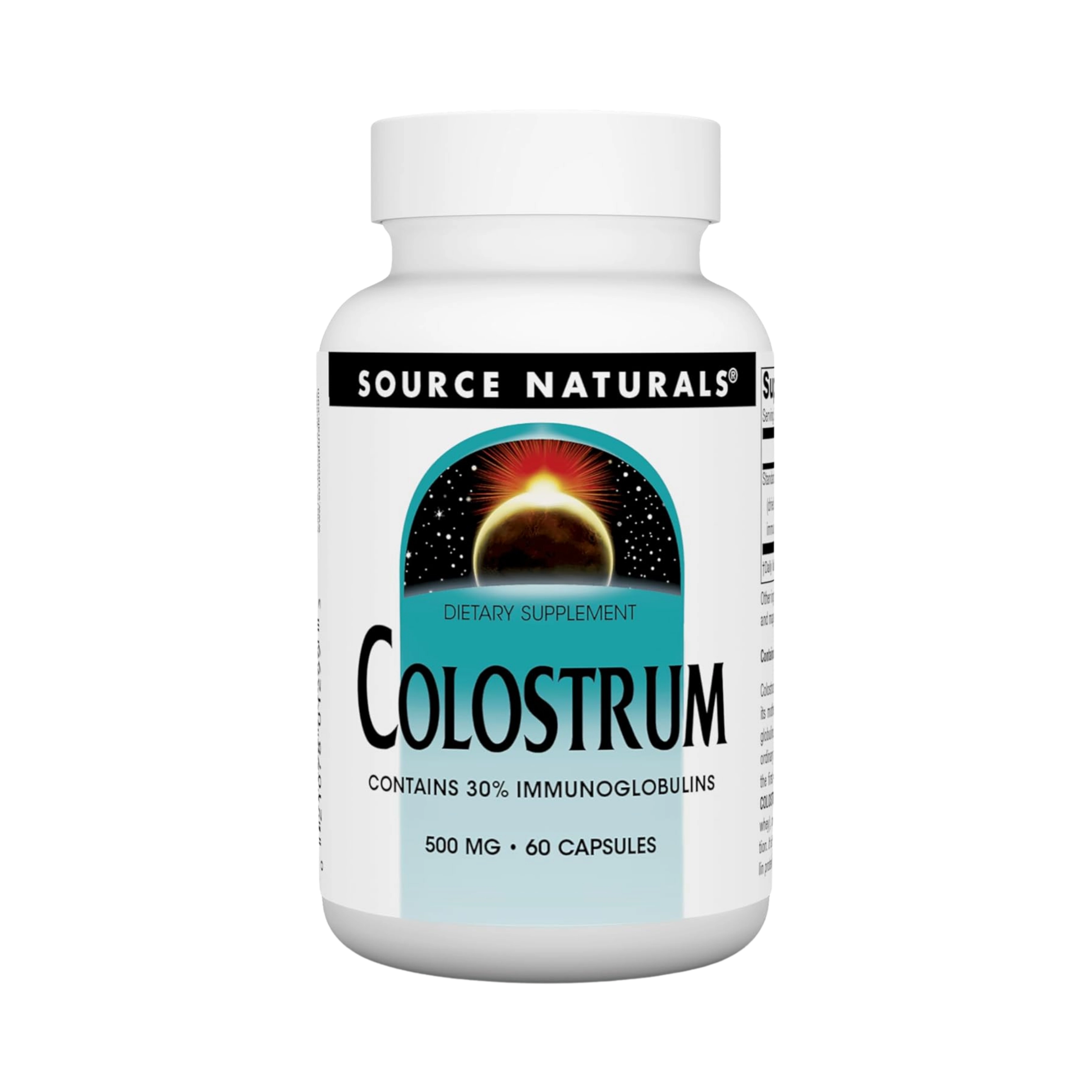 Source Naturals, Colostrum, 500 Mg, 60 Capsules