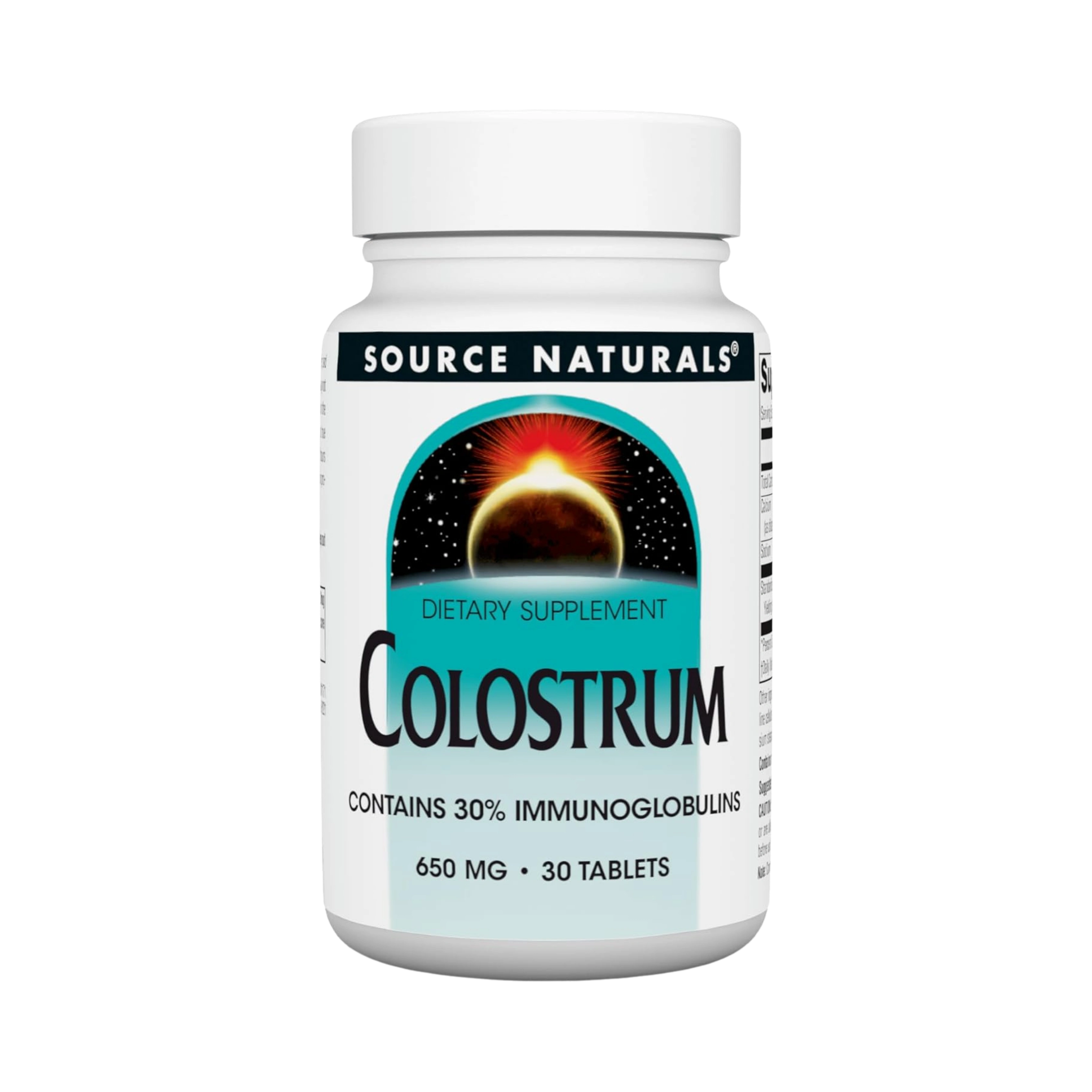 Source Naturals, Colostrum, 650 Mg, 30 Tablets