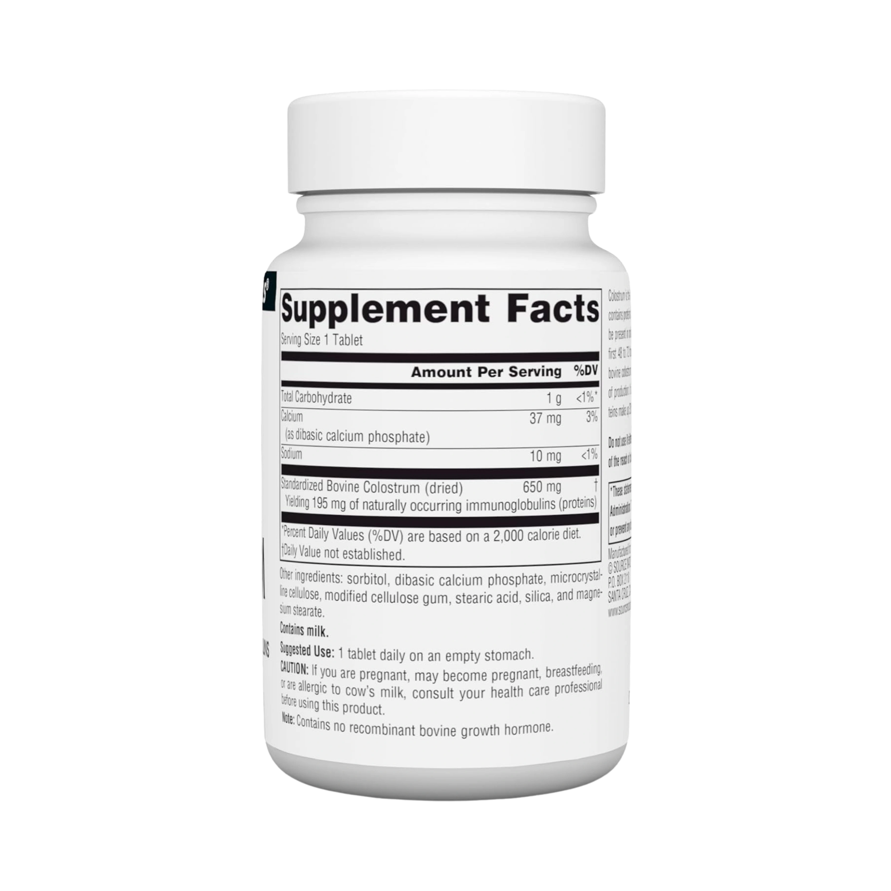 Source Naturals, Colostrum, 650 Mg, 30 Tablets