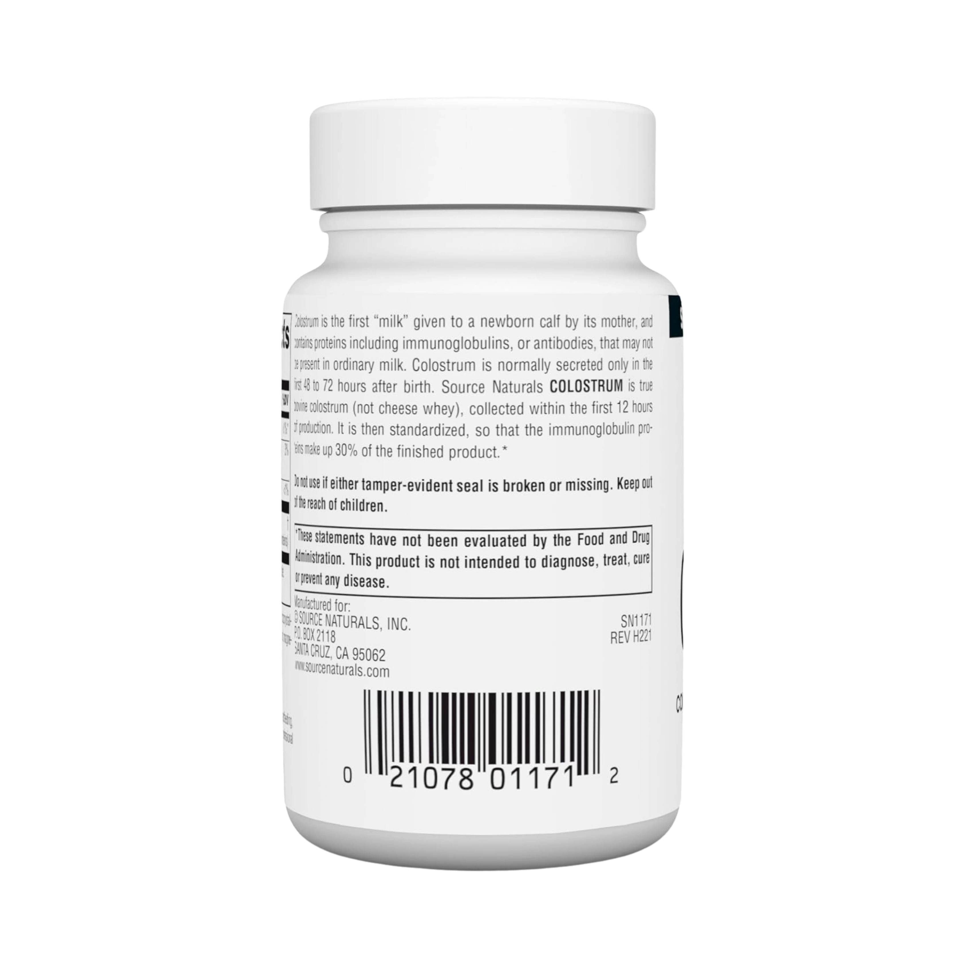 Source Naturals, Colostrum, 650 Mg, 30 Tablets