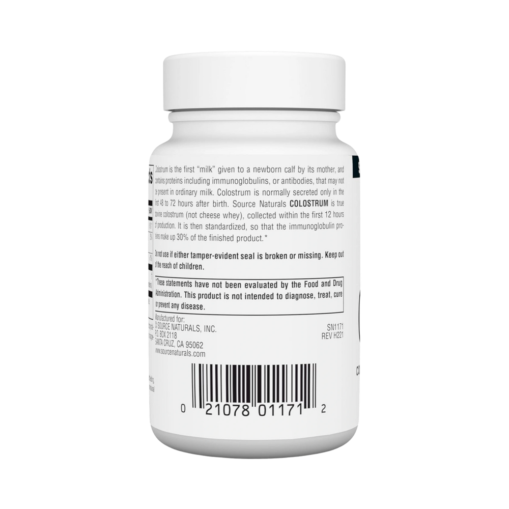 Source Naturals, Colostrum, 650 Mg, 30 Tablets