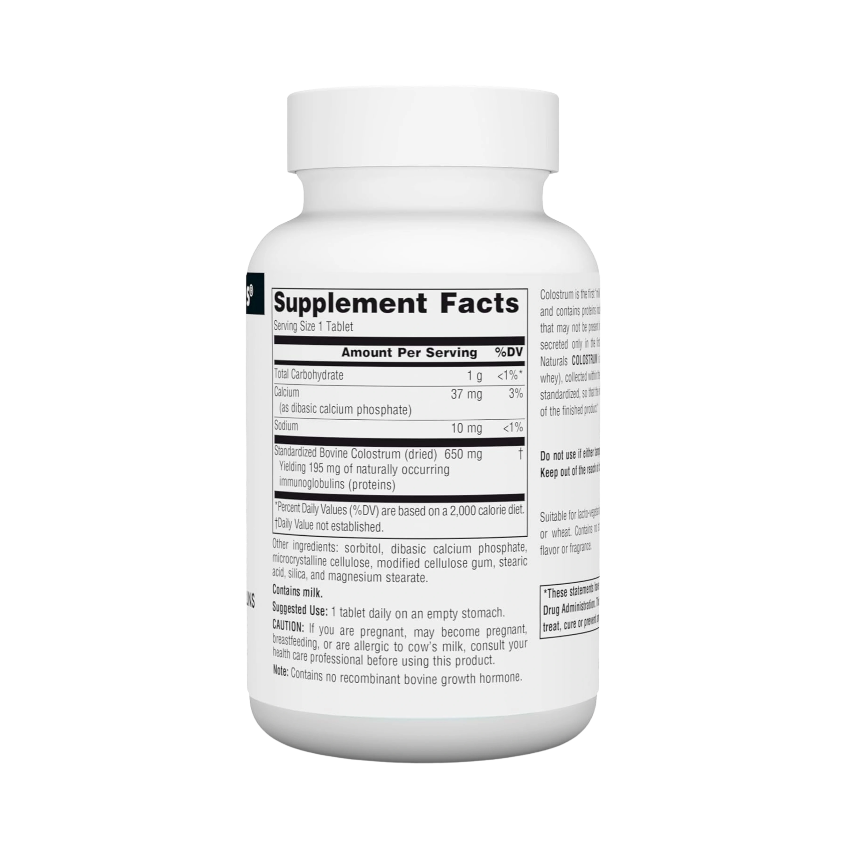 Source Naturals, Colostrum, 650 Mg, 60 Tablets